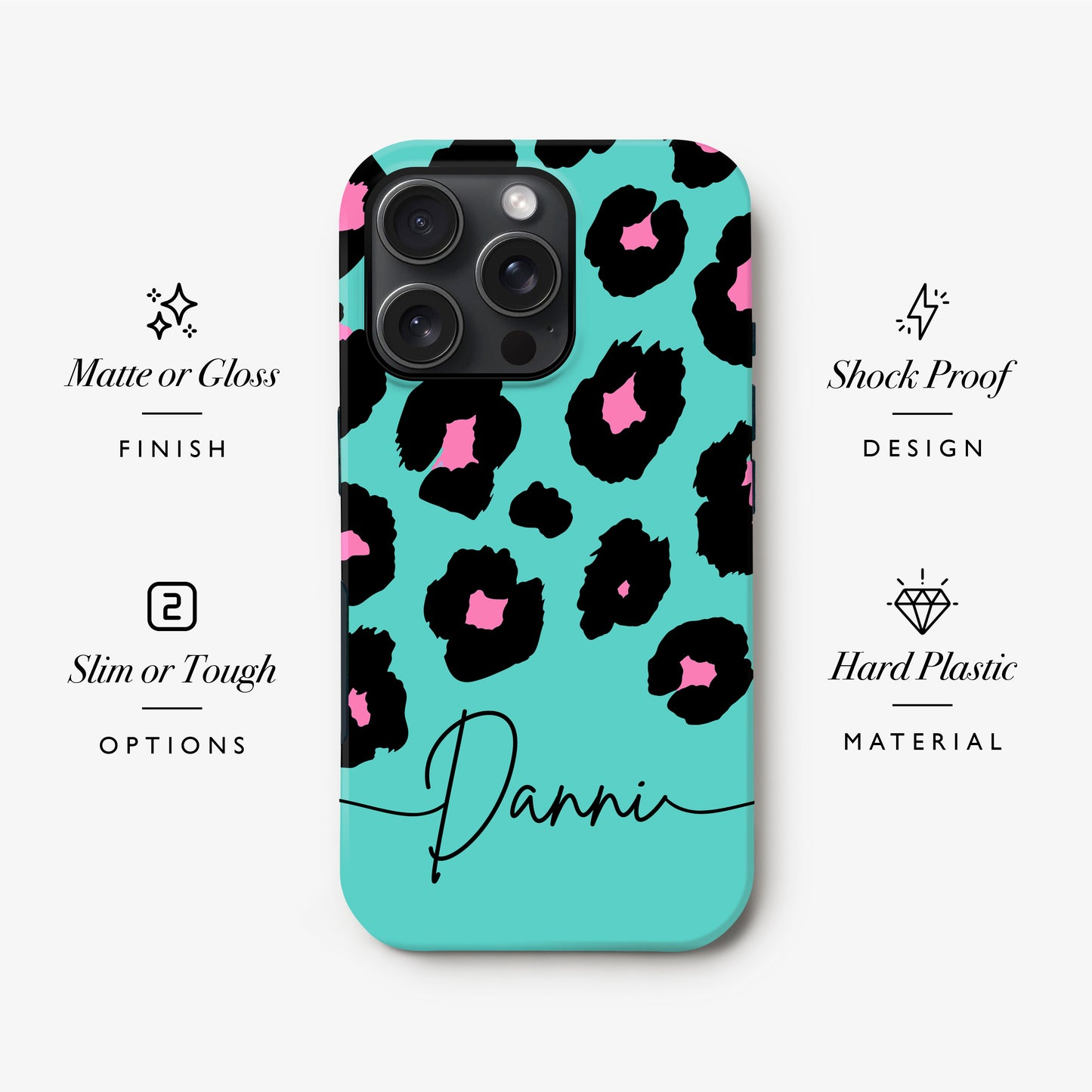 Bold Blue Pink Custom Leopard Print Case Phone Case