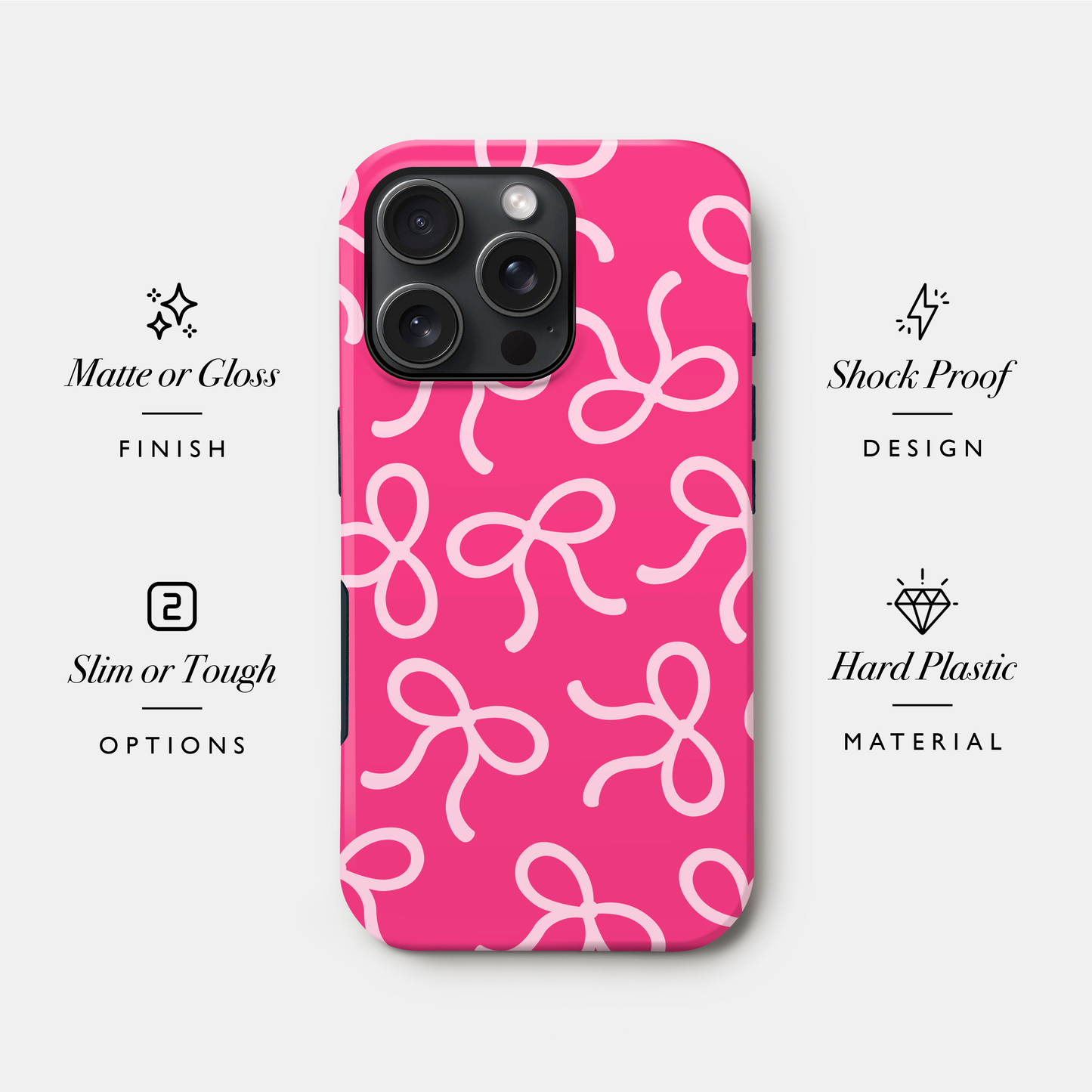 Hot Pink Bow Pattern Case Phone Case