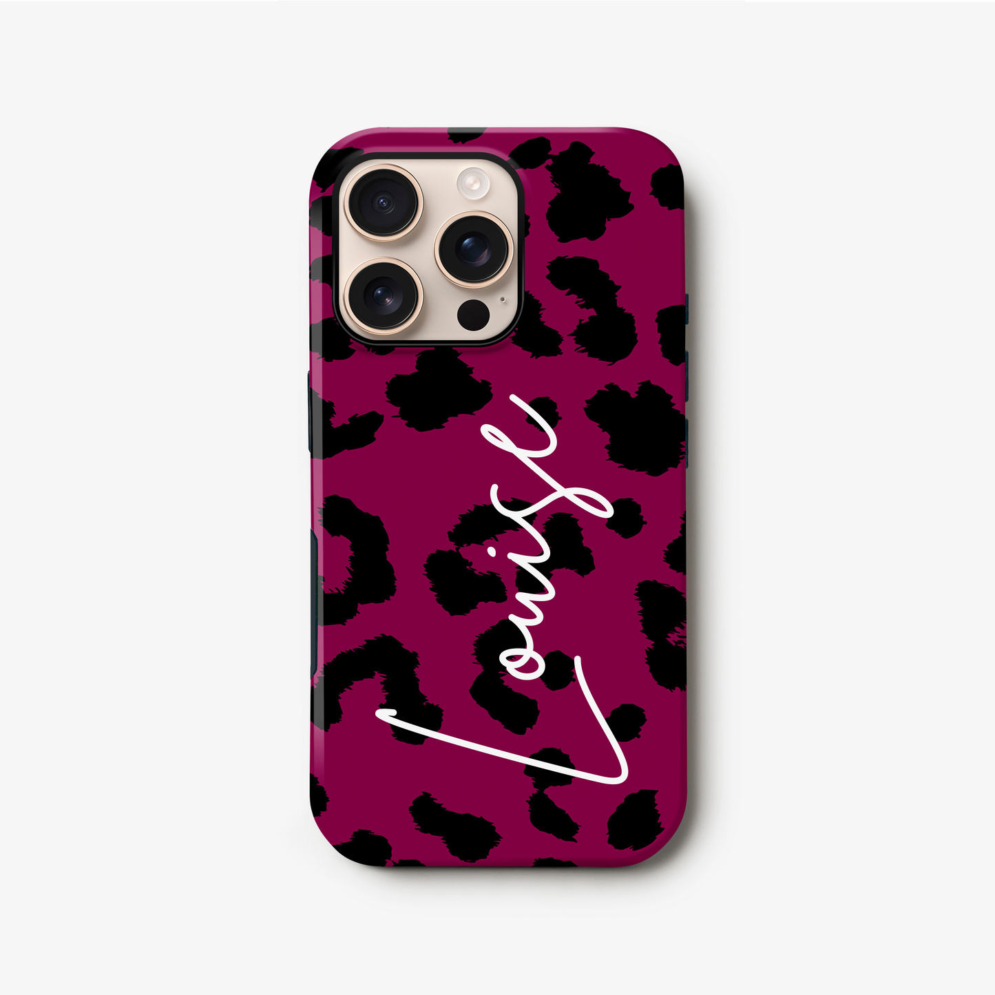 Burgundy Leopard Print Phone Case iPhone 16 Pro Phone Case