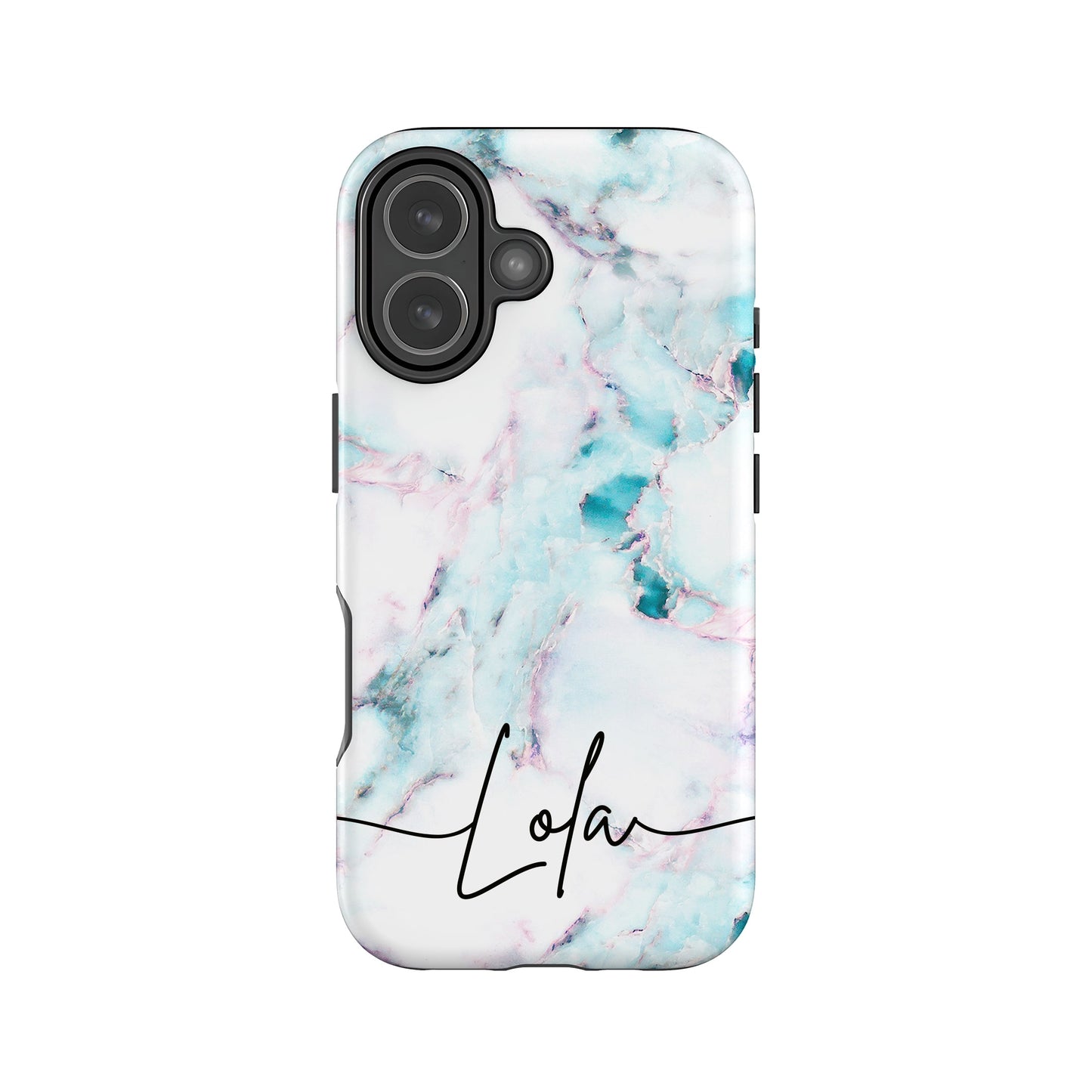 Blue Marble Cursive Name Phone Case iPhone 17 Phone Case
