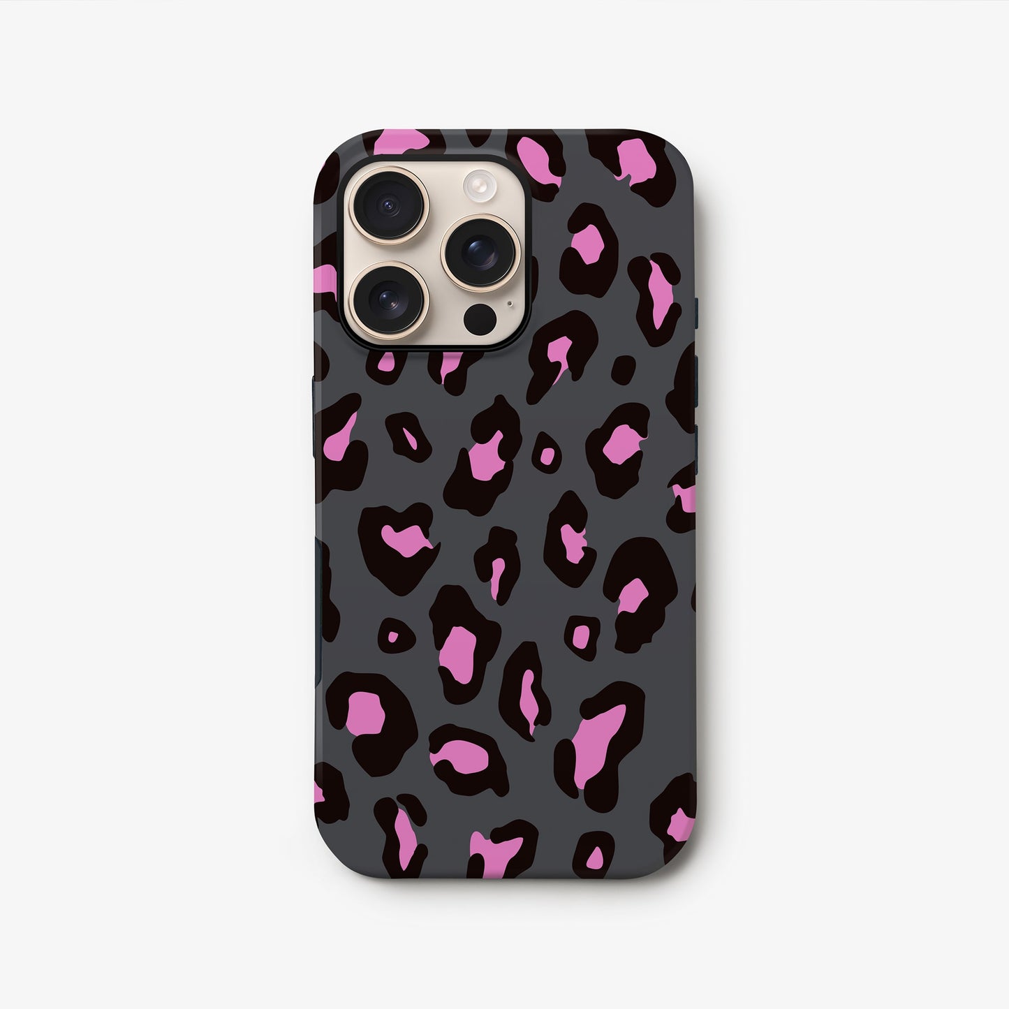 Pink Charcoal Leopard Print Case iPhone 16 Pro Phone Case
