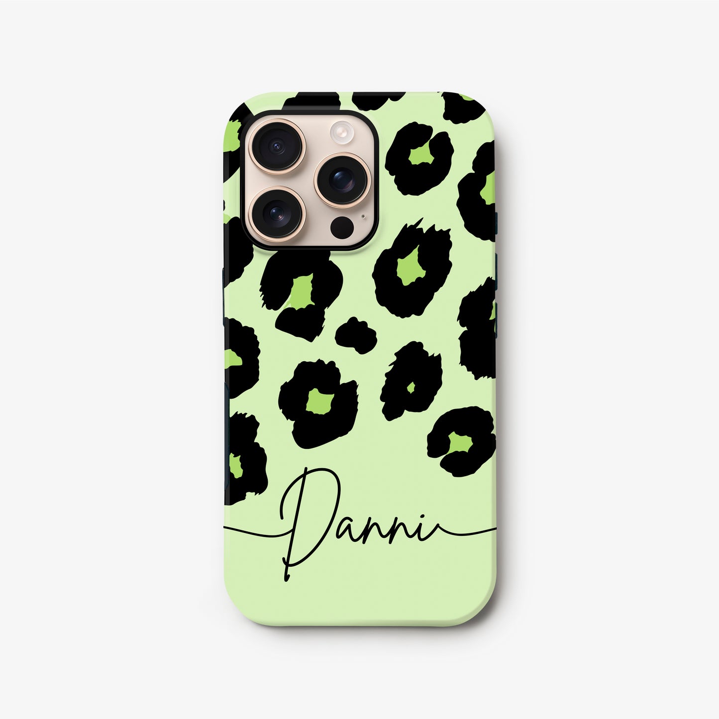Citrus Green Custom leopard Print Case iPhone 16 Phone Case