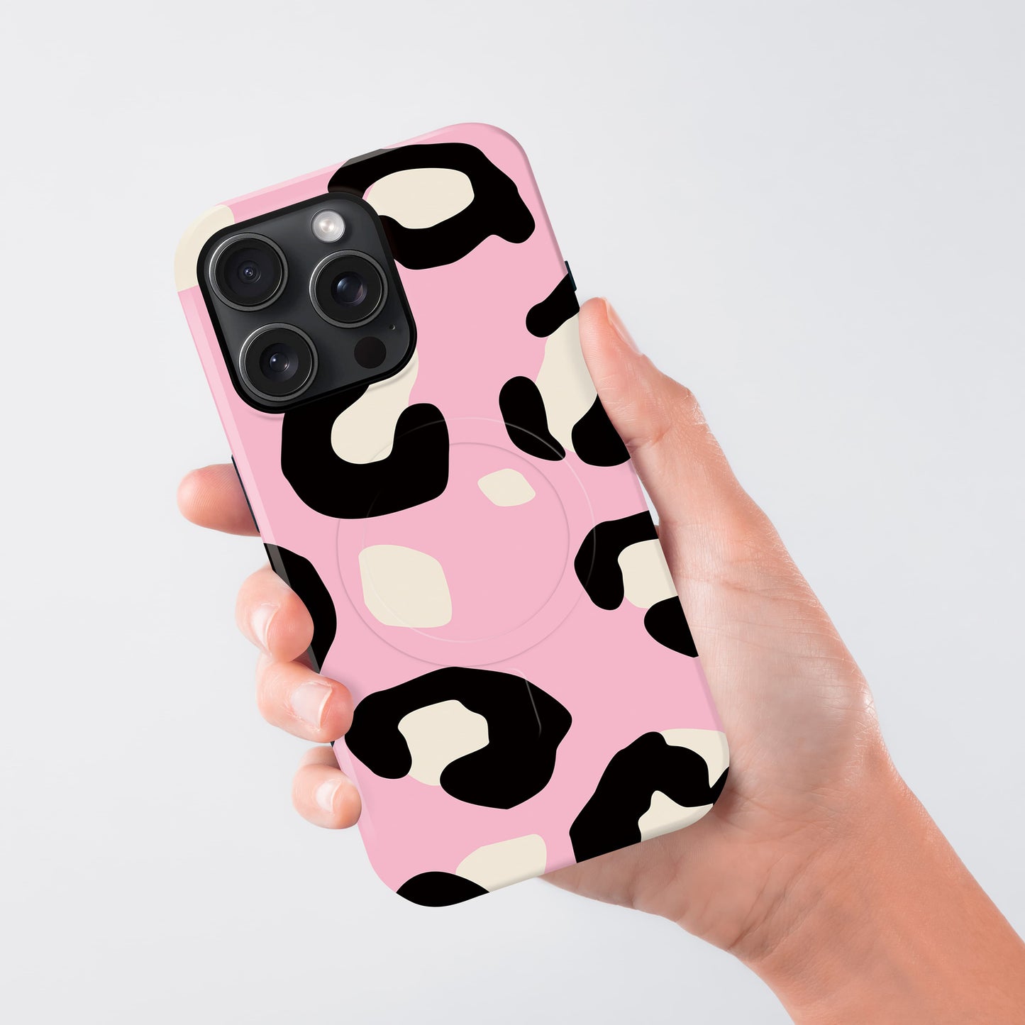Baby Pink Modern Leopard Print Magsafe Case