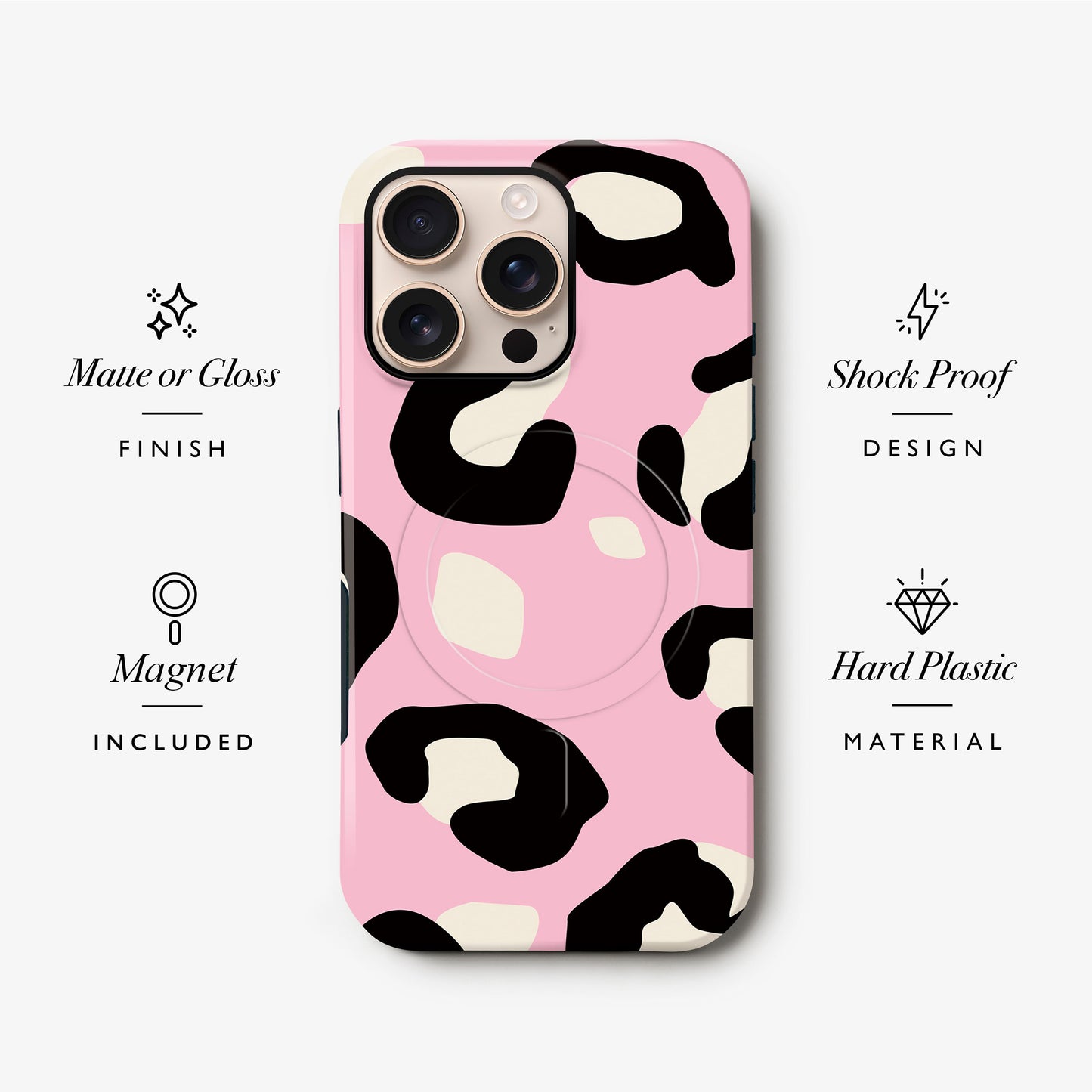 Baby Pink Modern Leopard Print Magsafe Case