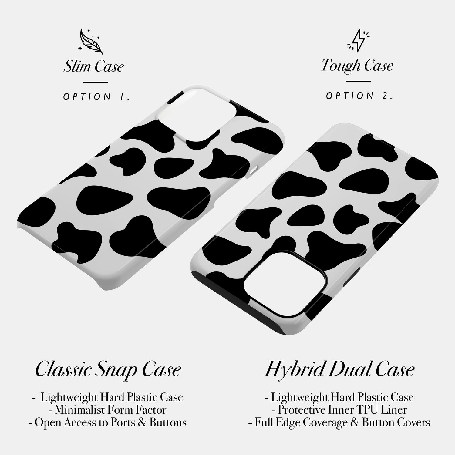 Black and White Cow Spots Case Phone Case
