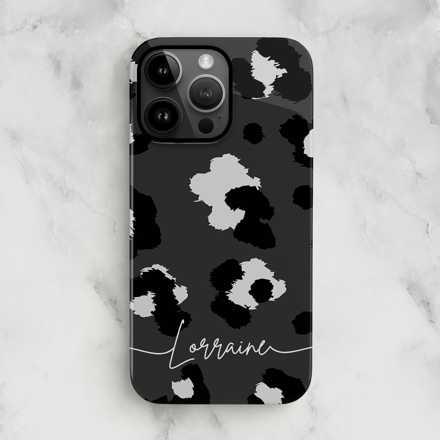 Grey Leopard Print Custom Case Phone Case
