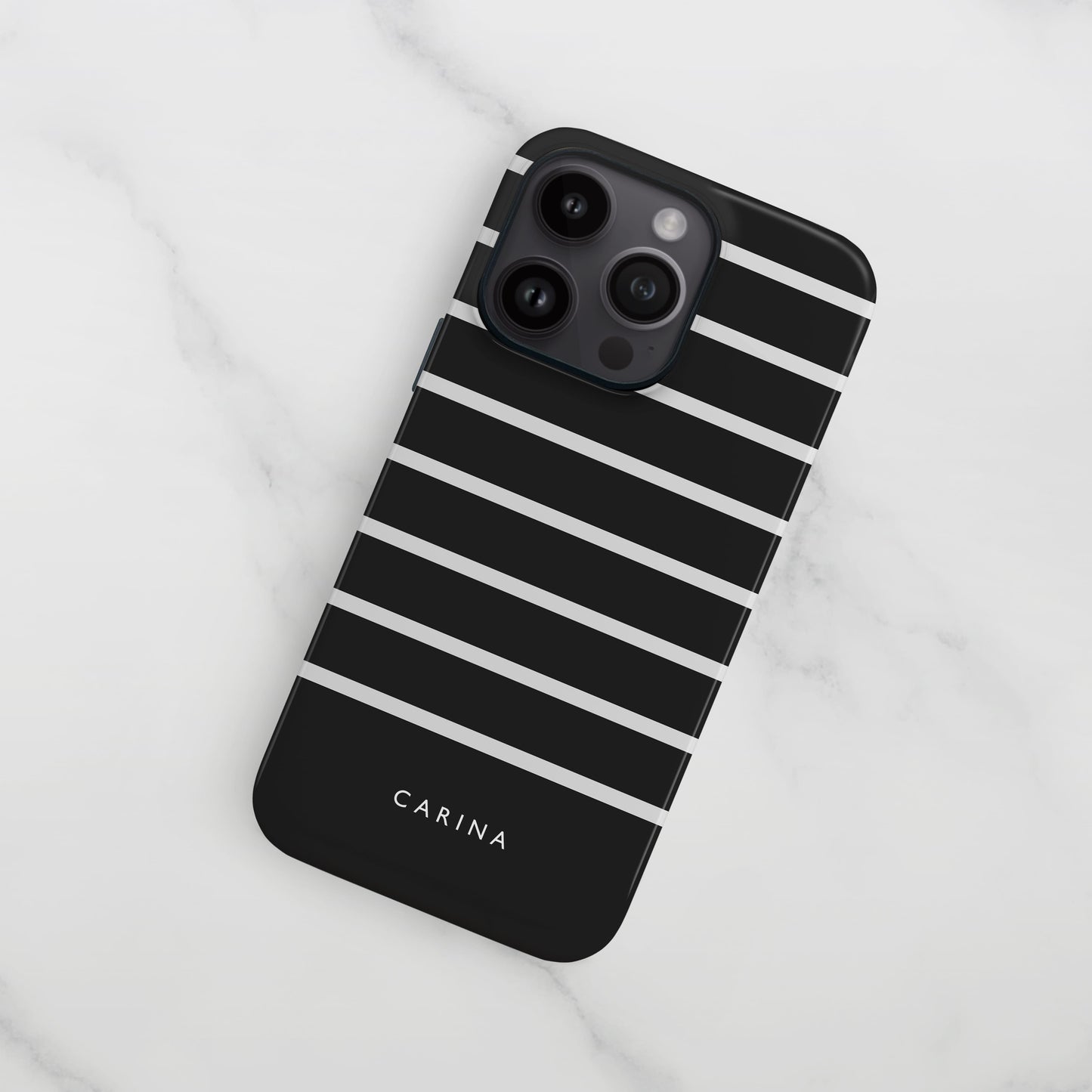 Contemporary Black Stripe Personalised Case Phone Case