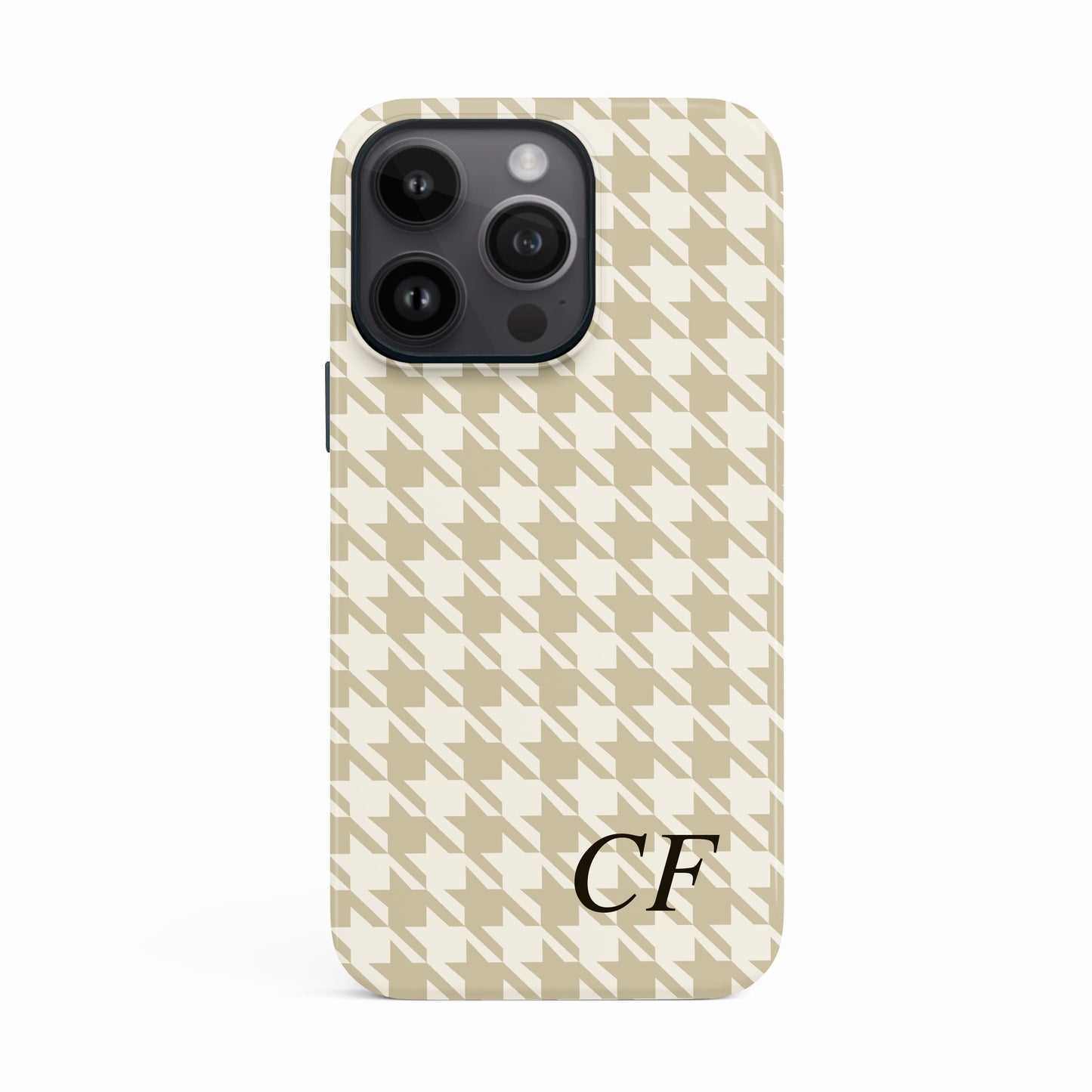 Custom Brown Houndstooth Pattern Case iPhone 16 Phone Case