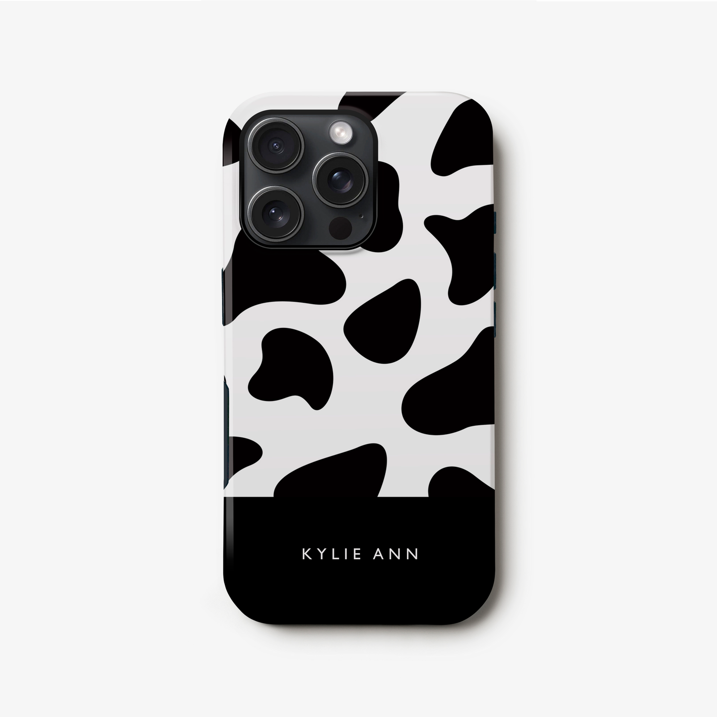 Personalised Cow Spot Pattern Case iPhone 16 Phone Case