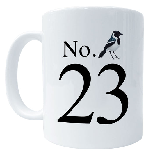 Personalised House Number Bird Art Mug Magpie Mug