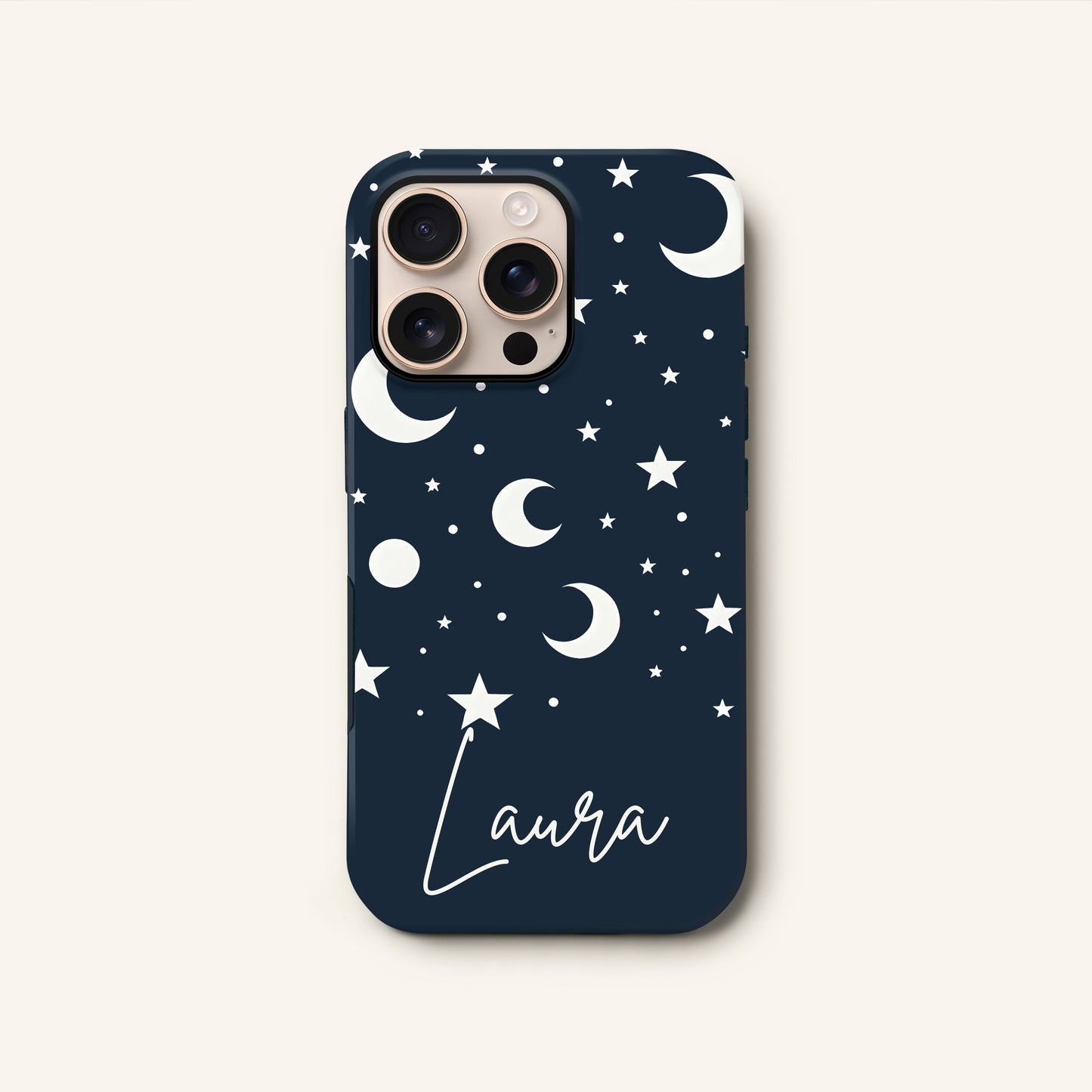 Personalised Moons & Stars Print Case iPhone 16 Phone Case