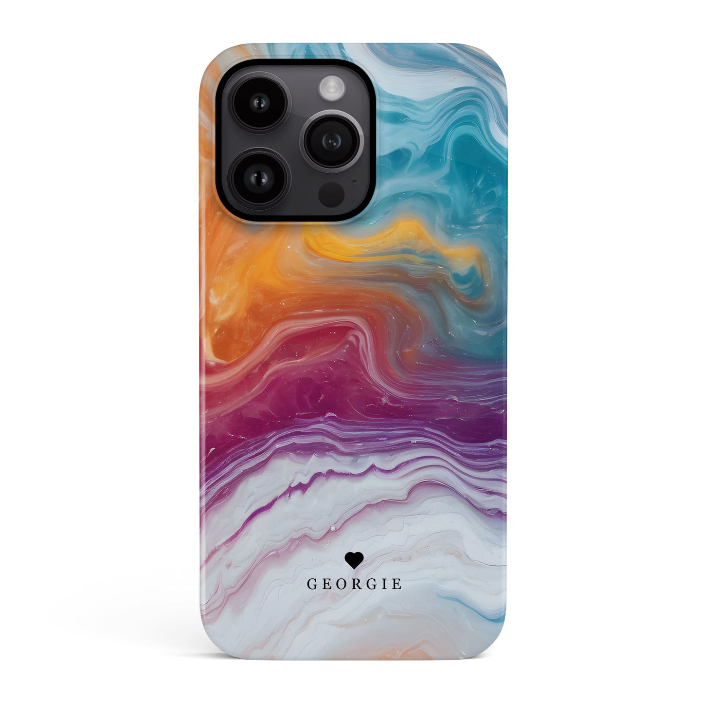 Custom Rainbow Marble Swirl Case Phone Case
