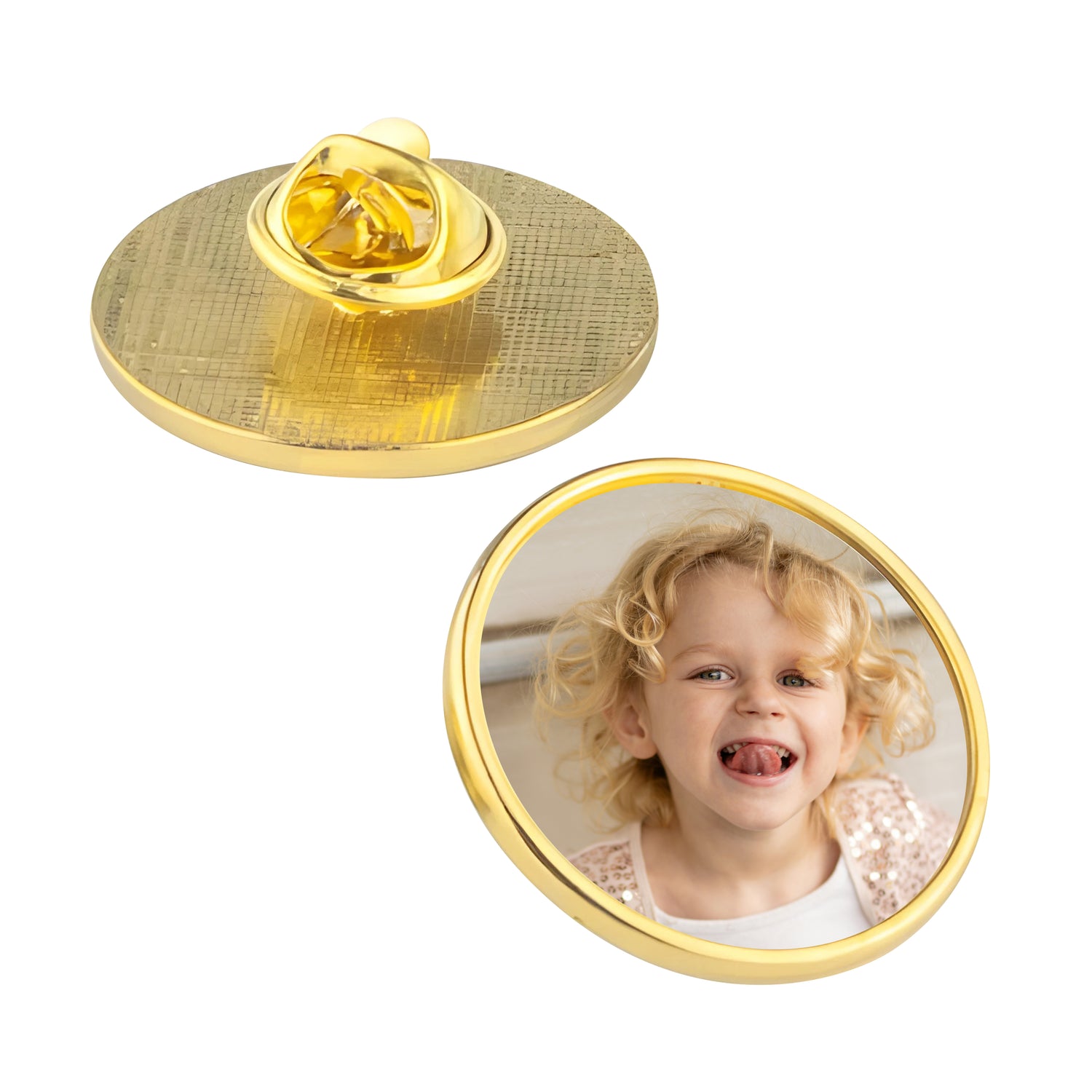 Custom Photo Pin Badge Gold Pin Badge