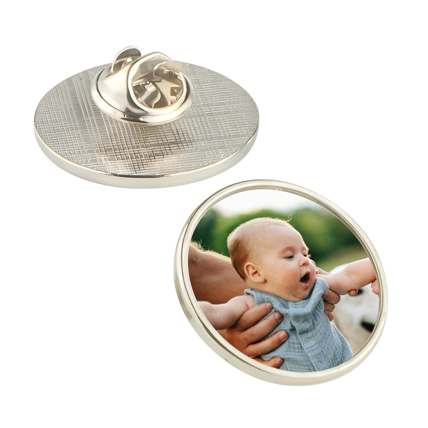 Custom Photo Pin Badge Silver Pin Badge