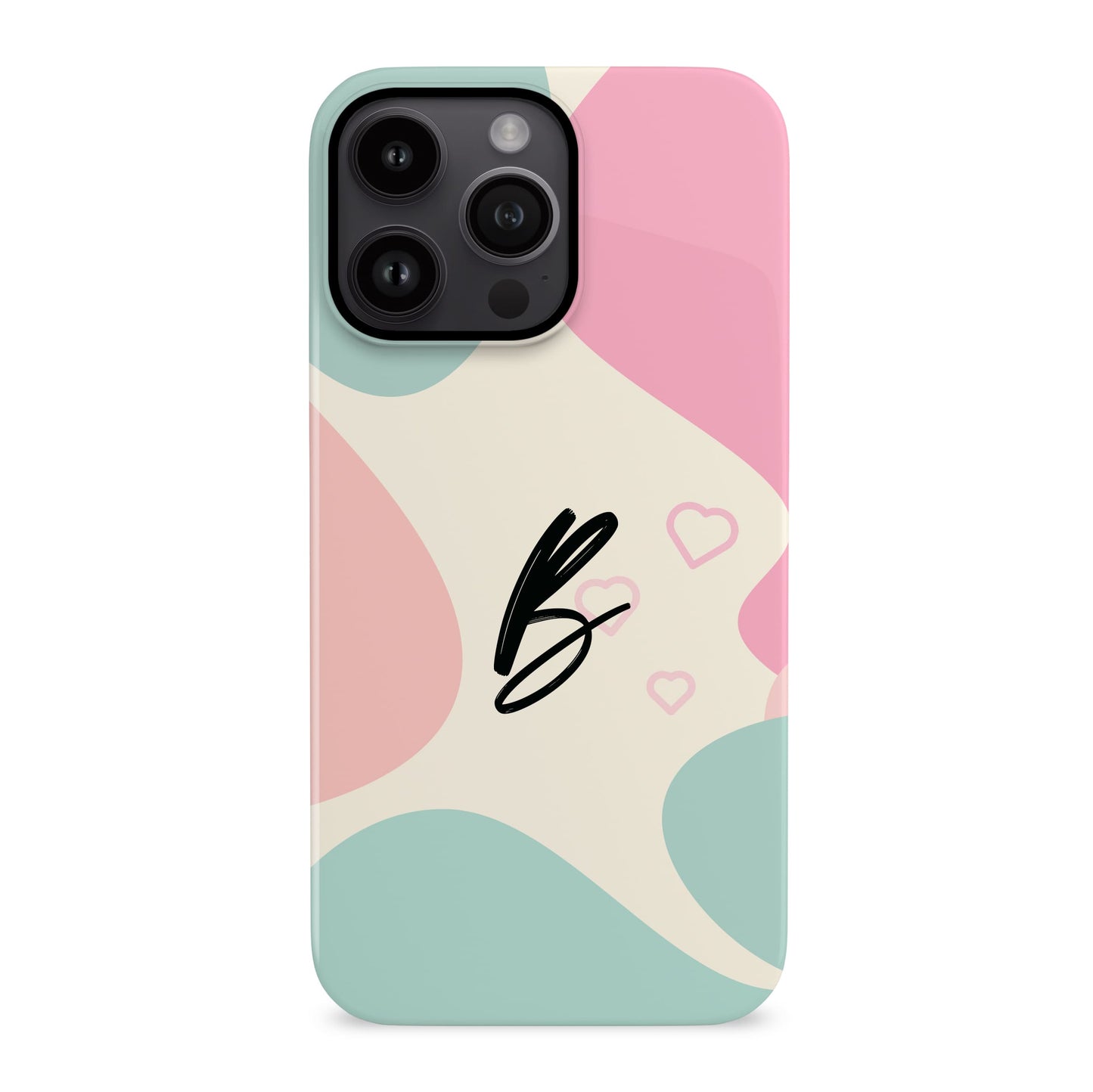 Personalised Abstract Pink and Blue Pattern Case iPhone 16 Phone Case