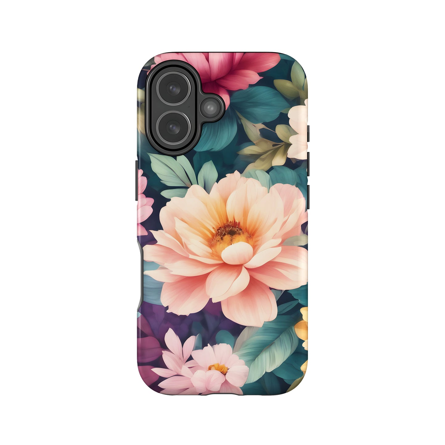 Rainbow Peach Floral Print Case iPhone 17 Phone Case