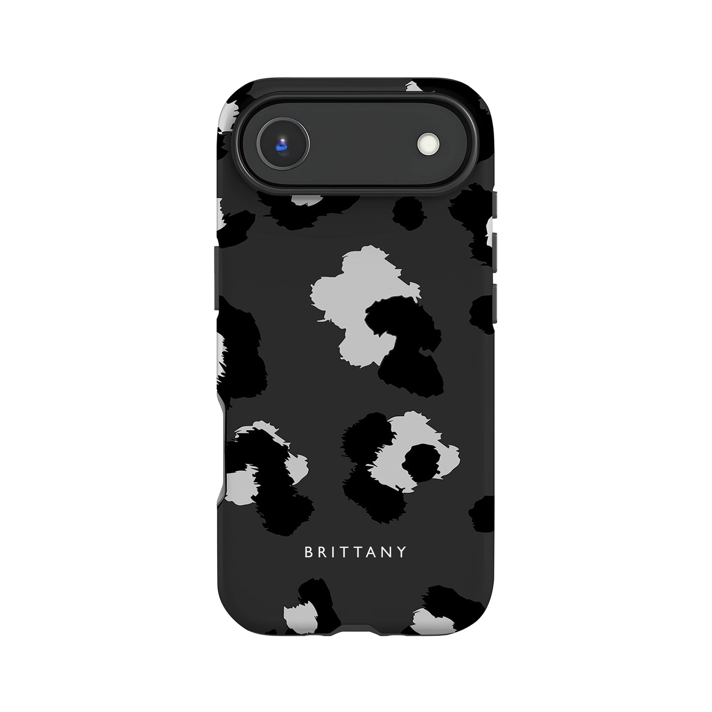 Black and Grey Leopard Print Phone Case iPhone 17 Air Phone Case