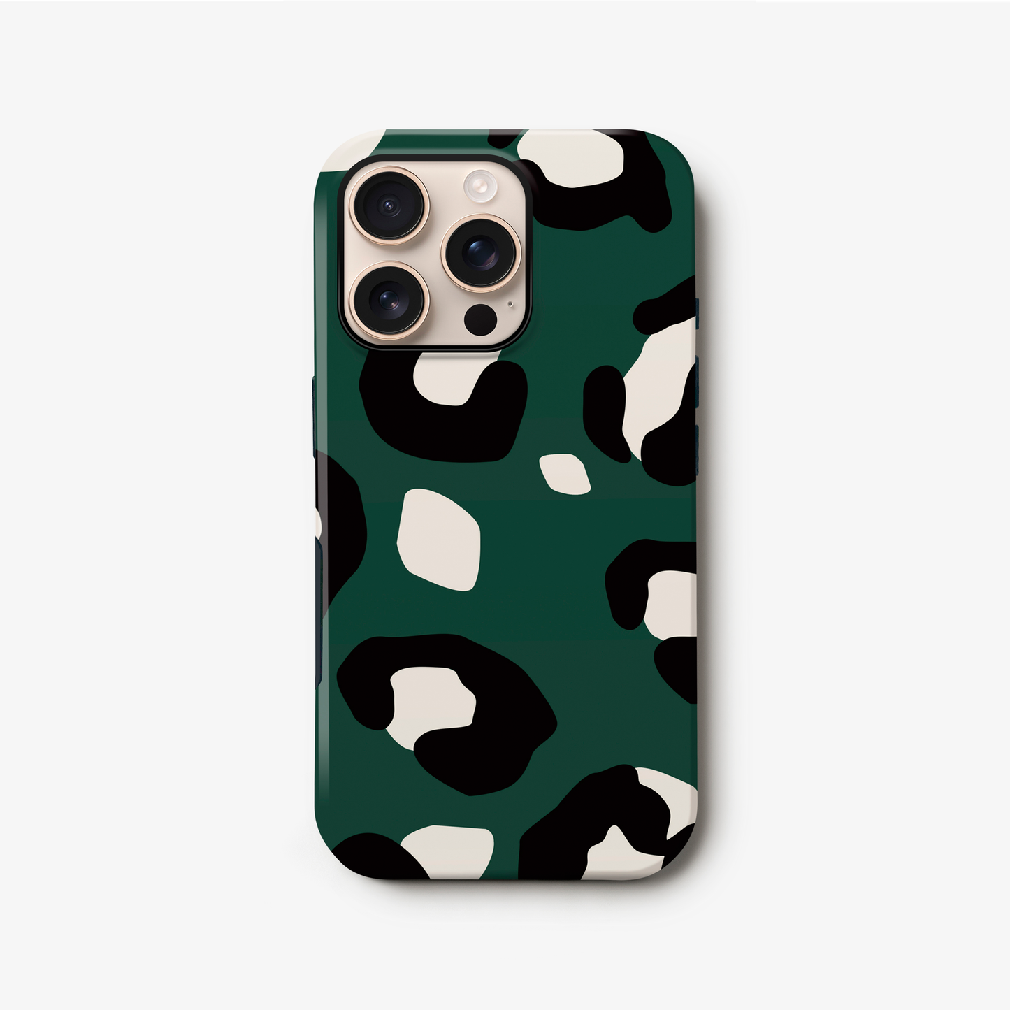 Dark Forest Green Modern Leopard Print Case iPhone 16 Phone Case
