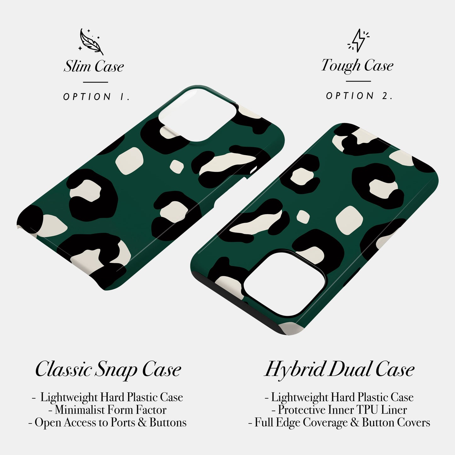 Dark Forest Green Modern Leopard Print Case Phone Case