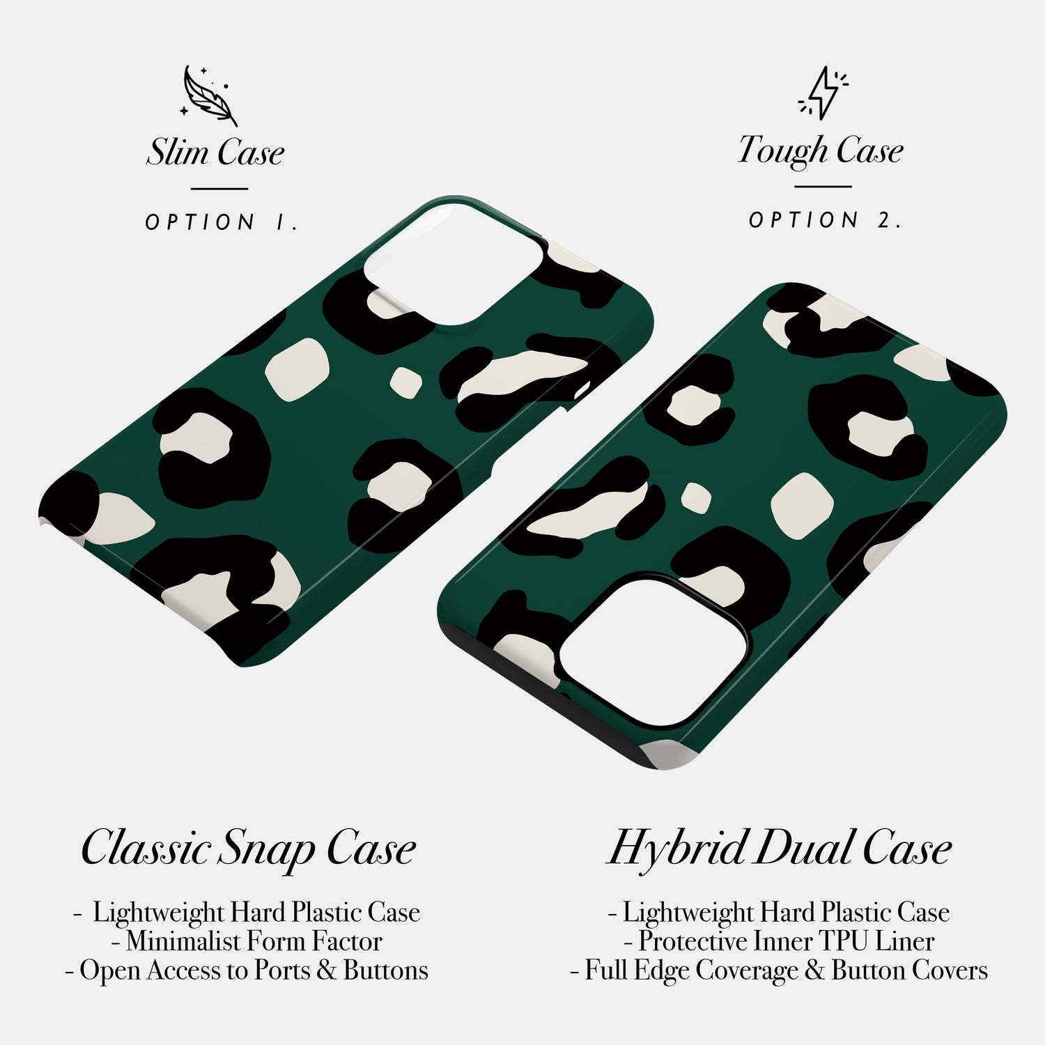 Dark Forest Green Modern Leopard Print Case Phone Case