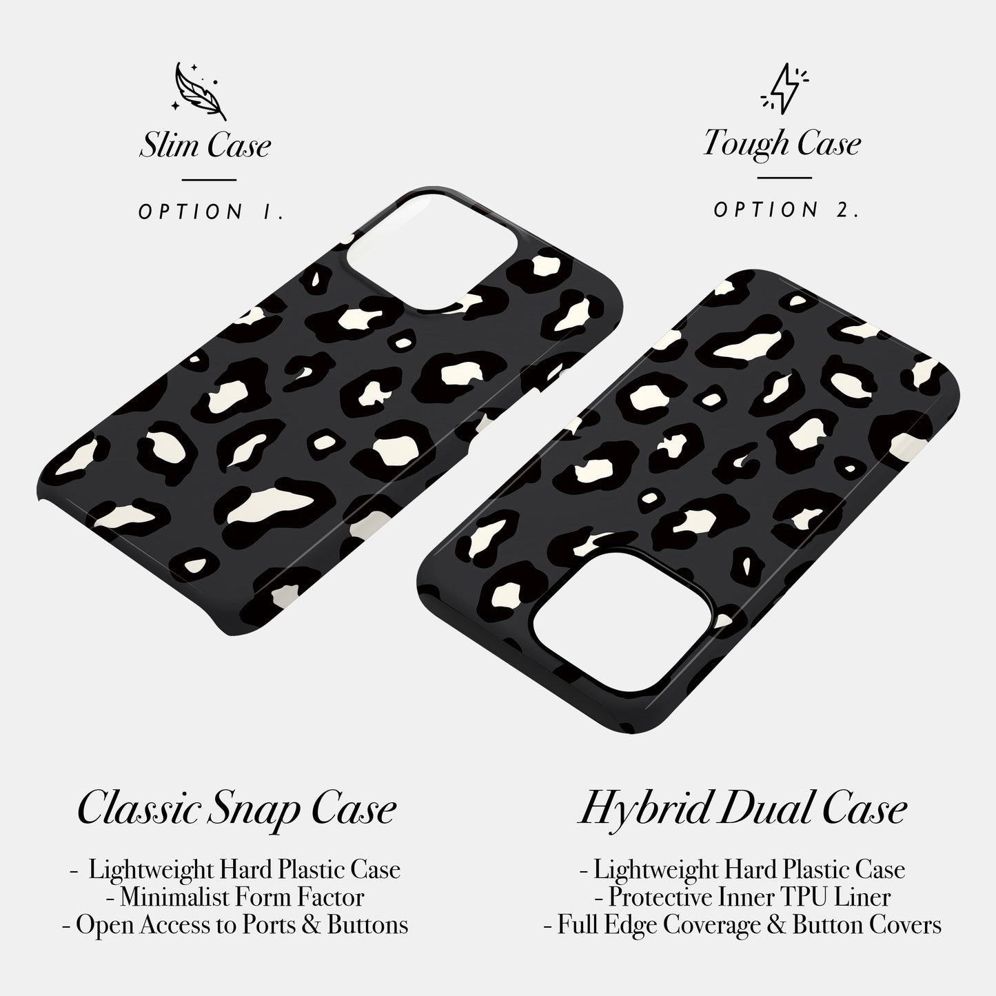 Dark Grey Leopard Print Animal Spots Pattern Phone Case Phone Case