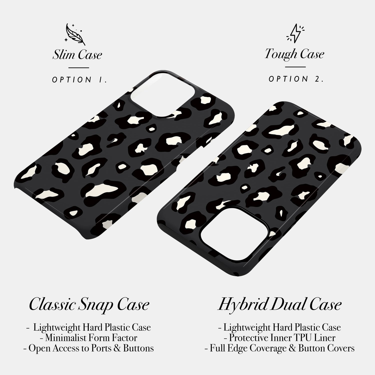 Dark Grey Leopard Print Animal Spots Pattern Phone Case Phone Case