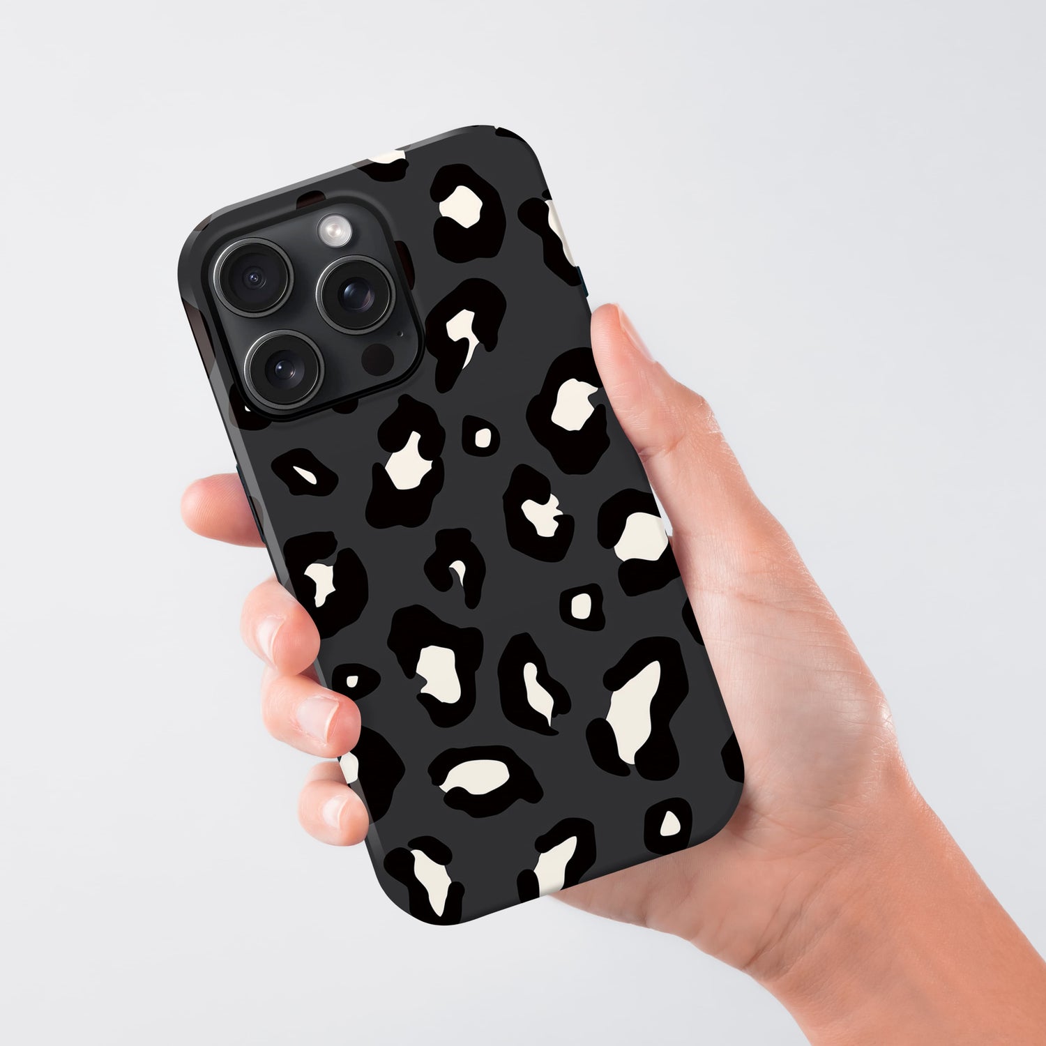 Dark Grey Leopard Print Animal Spots Pattern Phone Case Phone Case