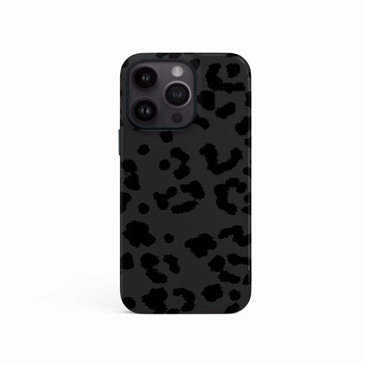 Dark Grey Leopard Print Phone Case iPhone 15 Phone Case