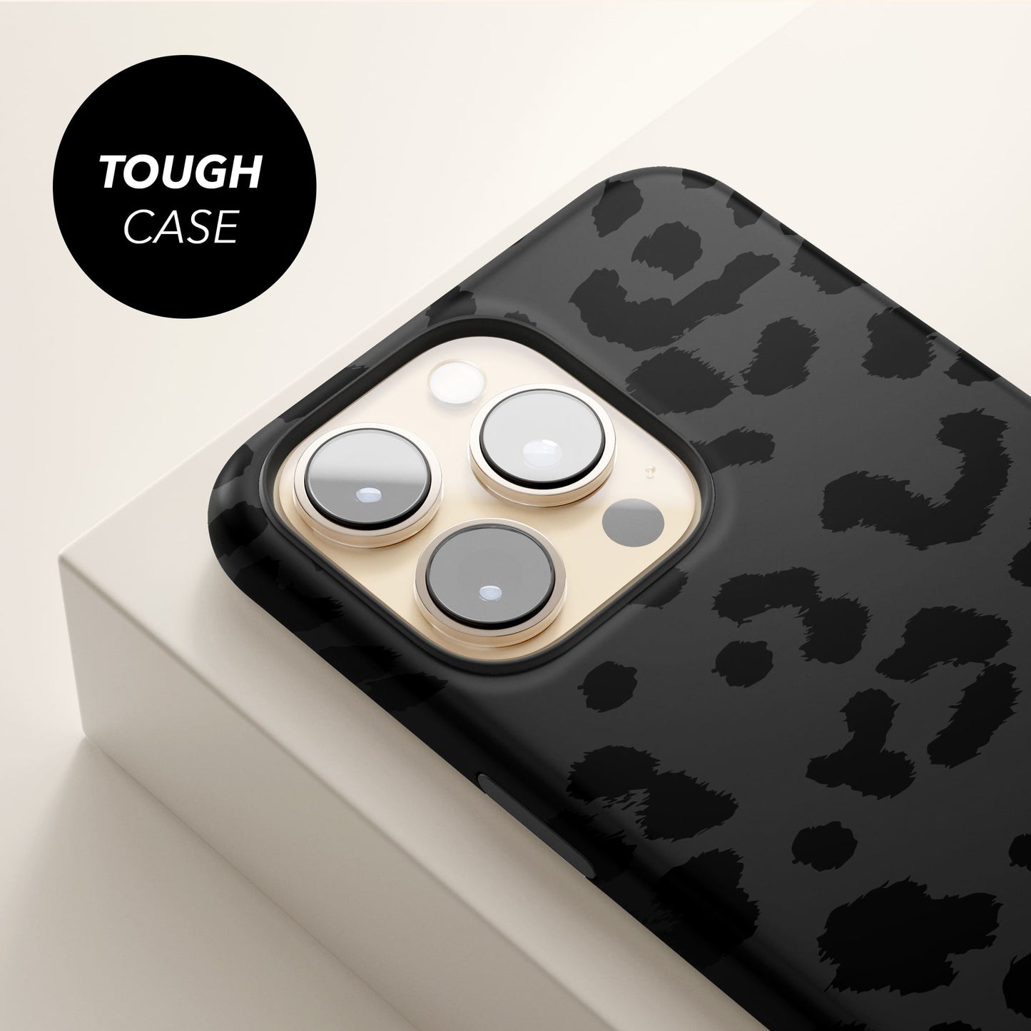 Dark Grey Leopard Print Initials Phone Case Phone Case