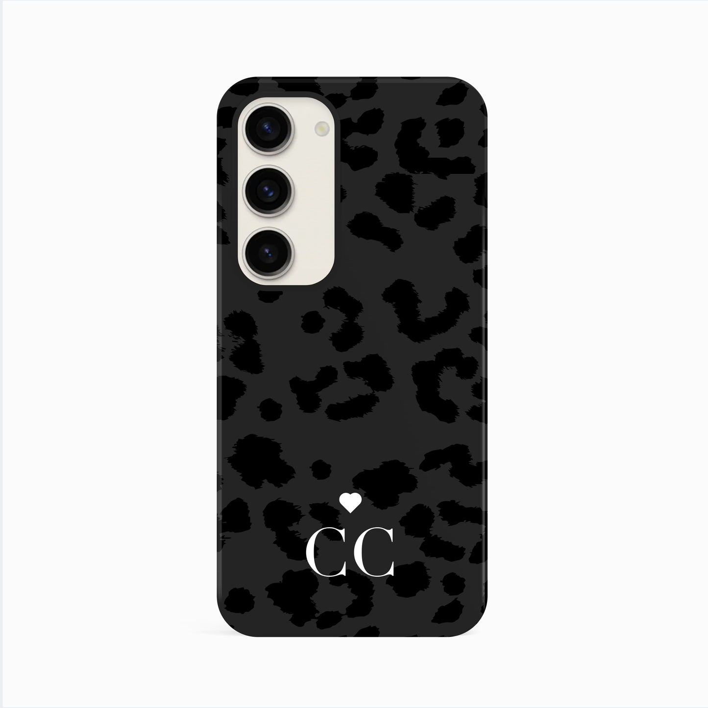 Dark Grey Leopard Print Initials Phone Case Phone Case