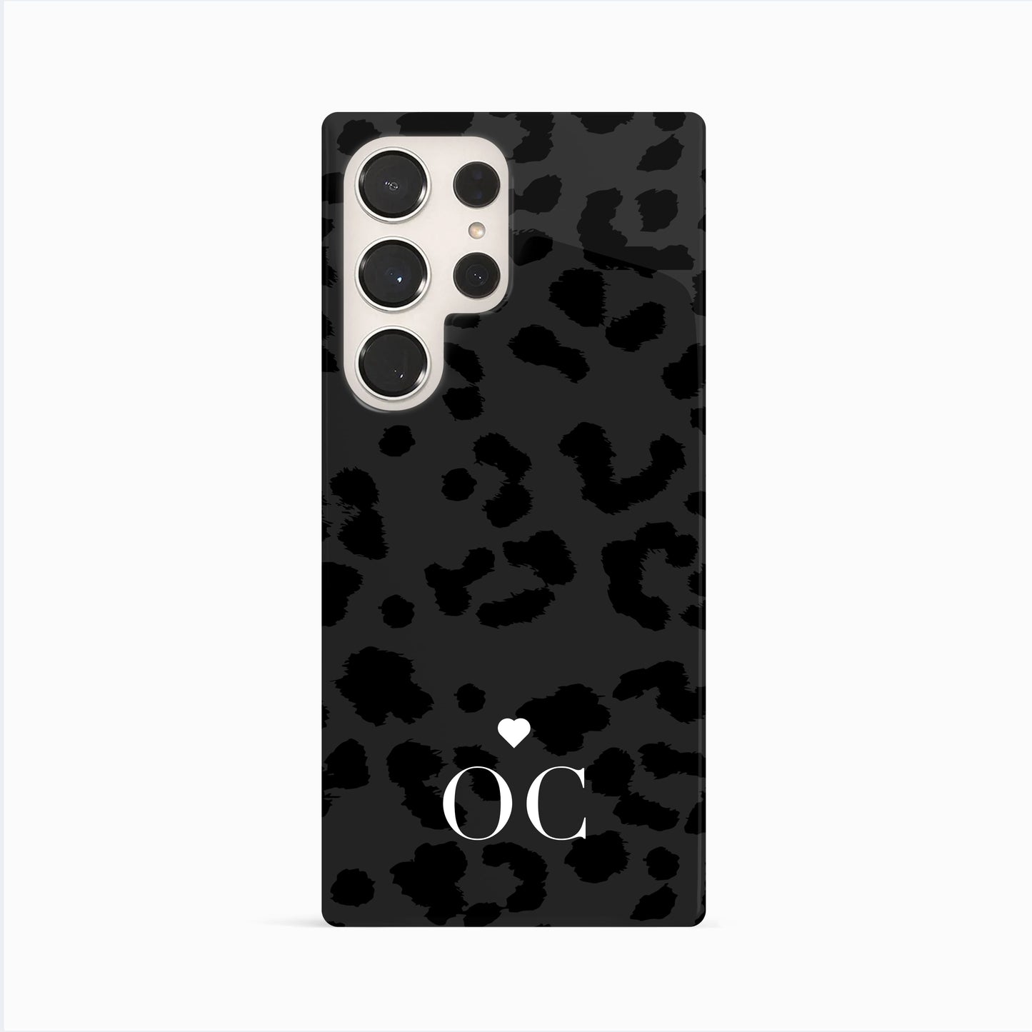 Dark Grey Leopard Print Initials Phone Case Phone Case