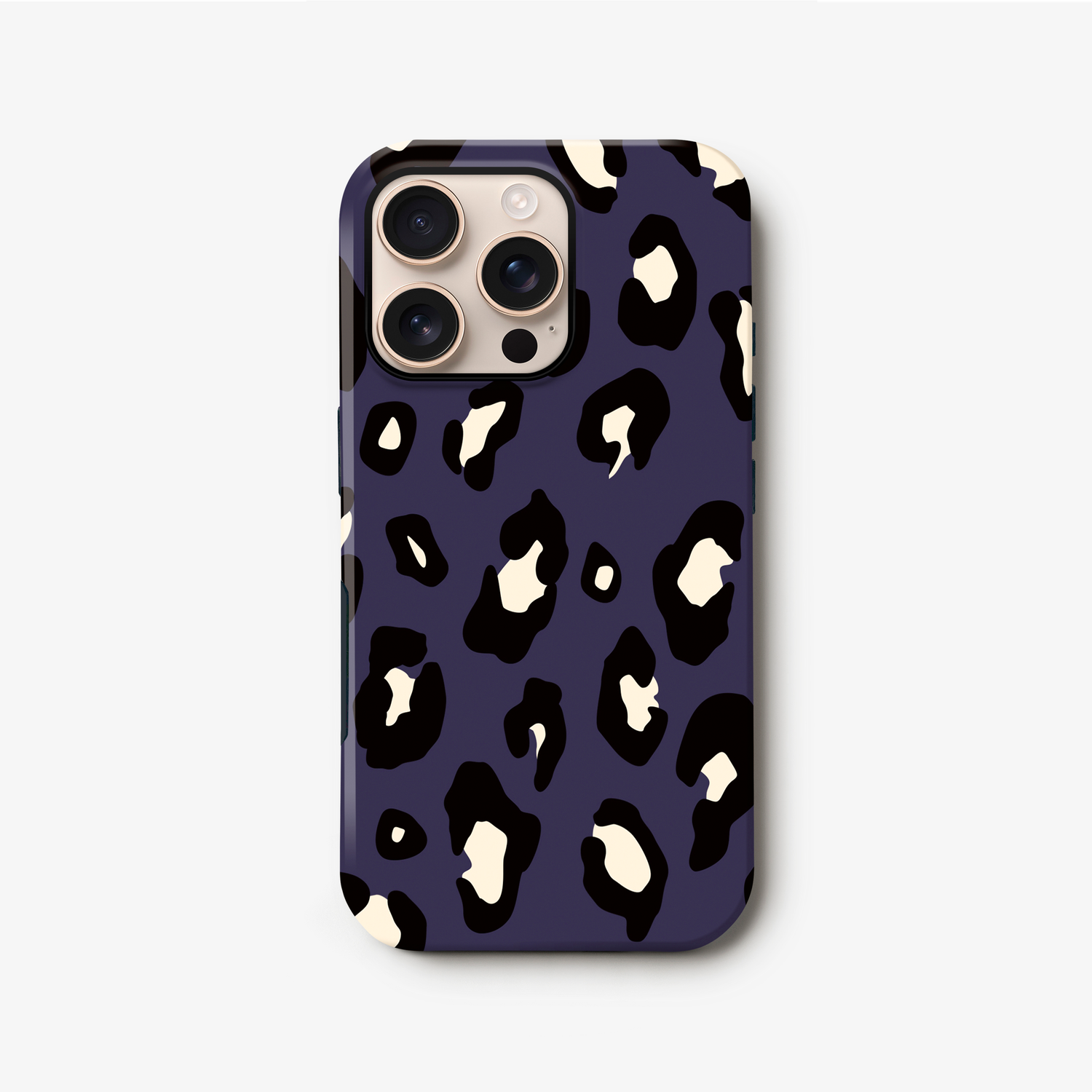 Dark Purple Leopard Print Spots Pattern Phone Case iPhone 16 Pro Phone Case