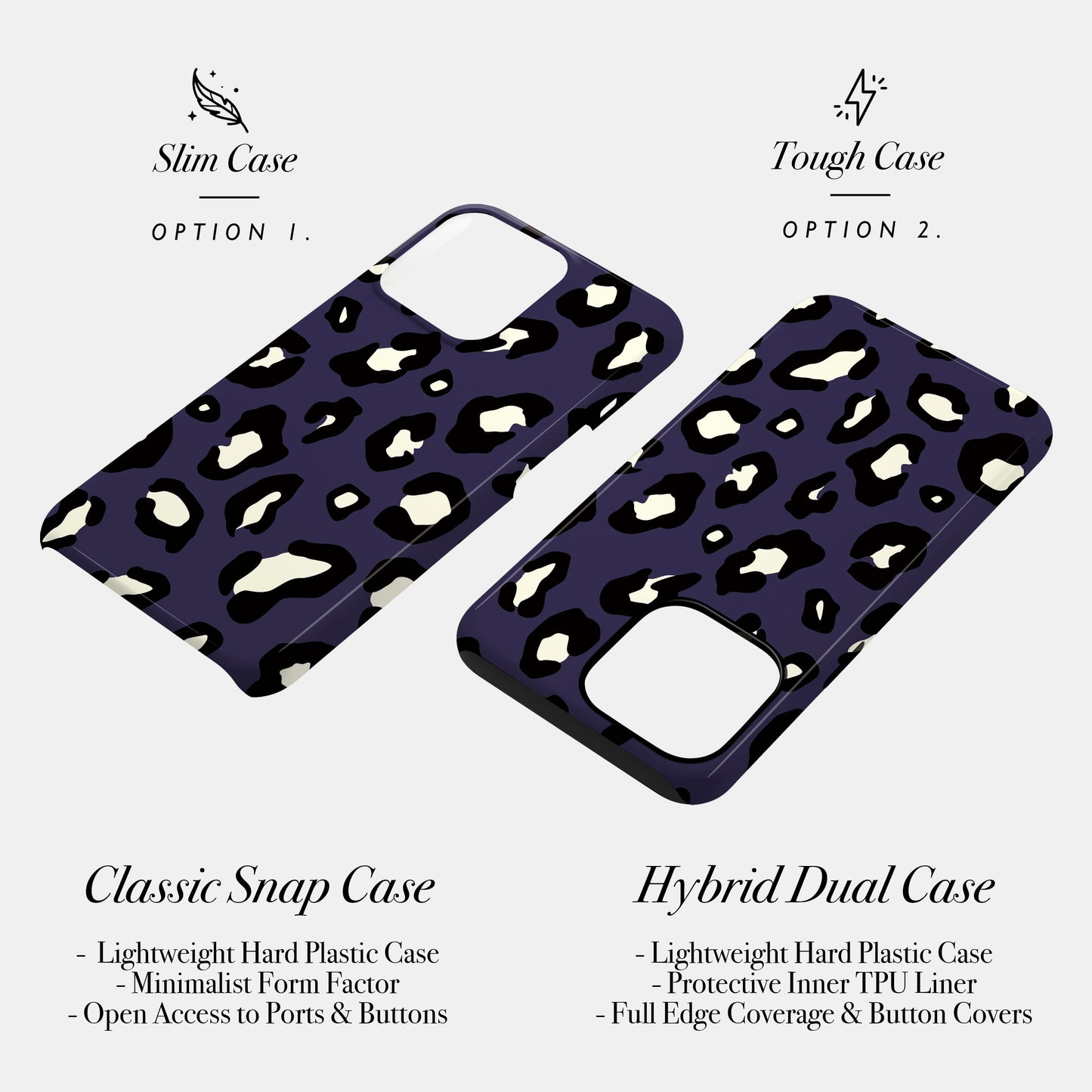 Dark Purple Leopard Print Spots Pattern Phone Case Phone Case