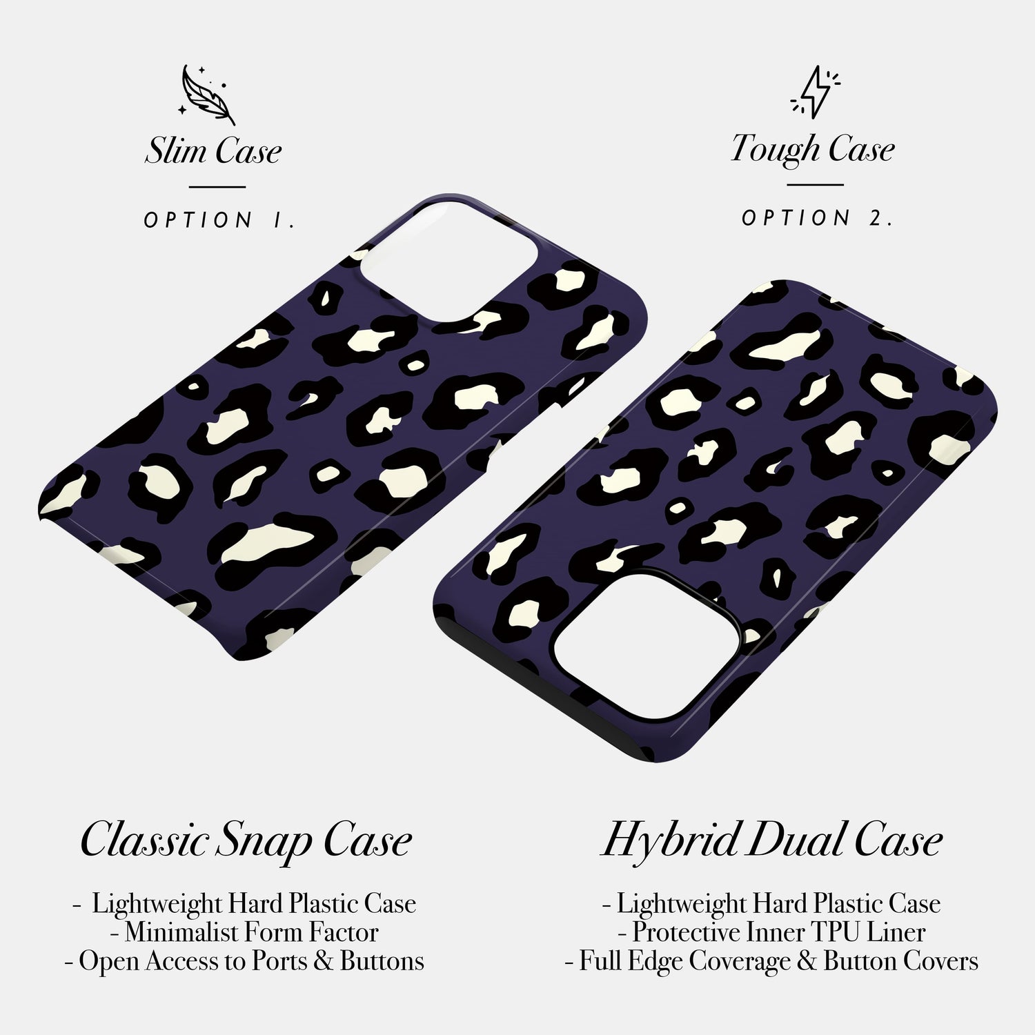 Dark Purple Leopard Print Spots Pattern Phone Case Phone Case