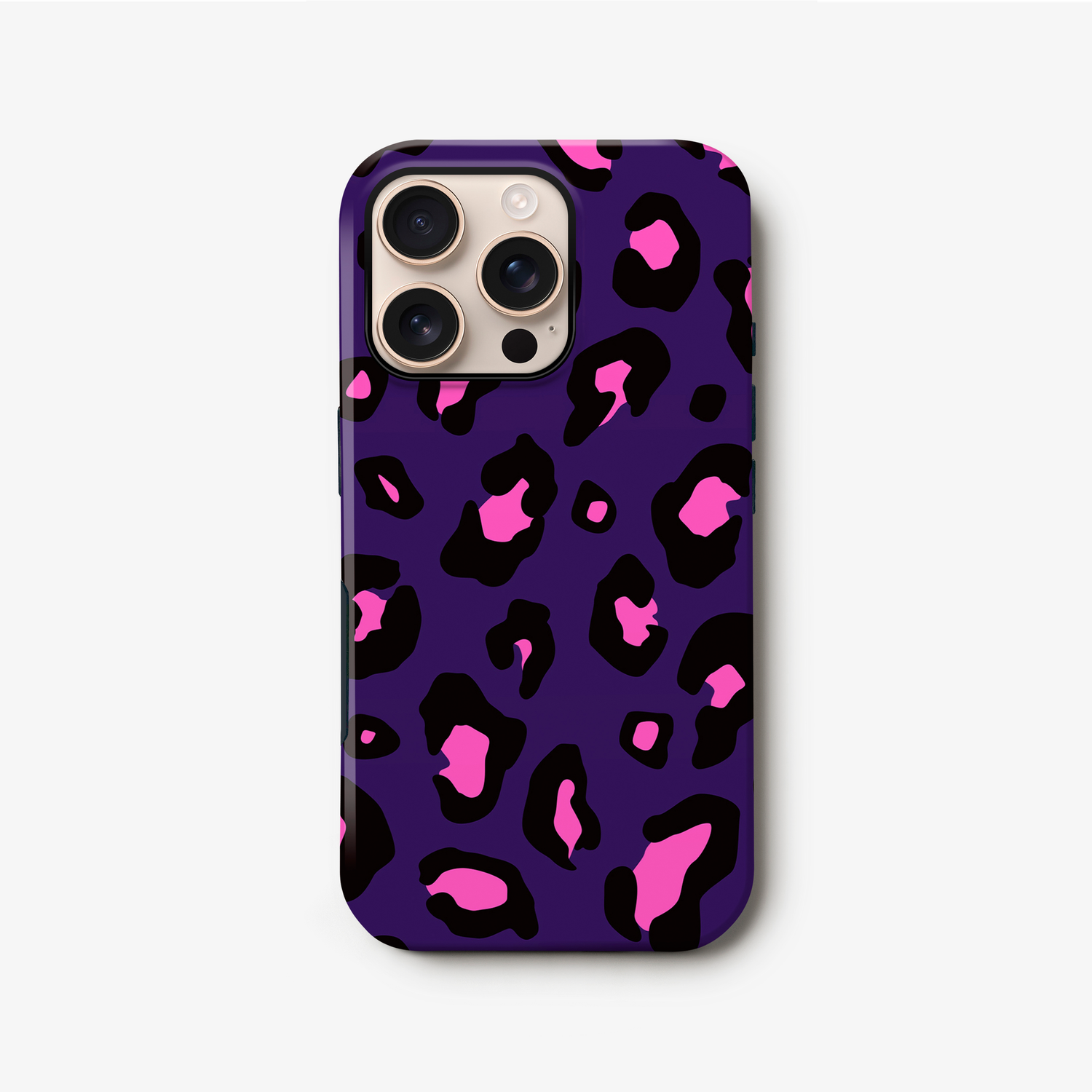 Dark Purple Leopard Spot Pattern Case iPhone 16 Pro Phone Case