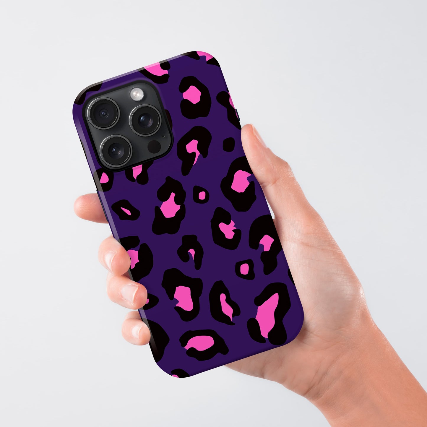 Dark Purple and Pink Leopard Print Custom Case Phone Case