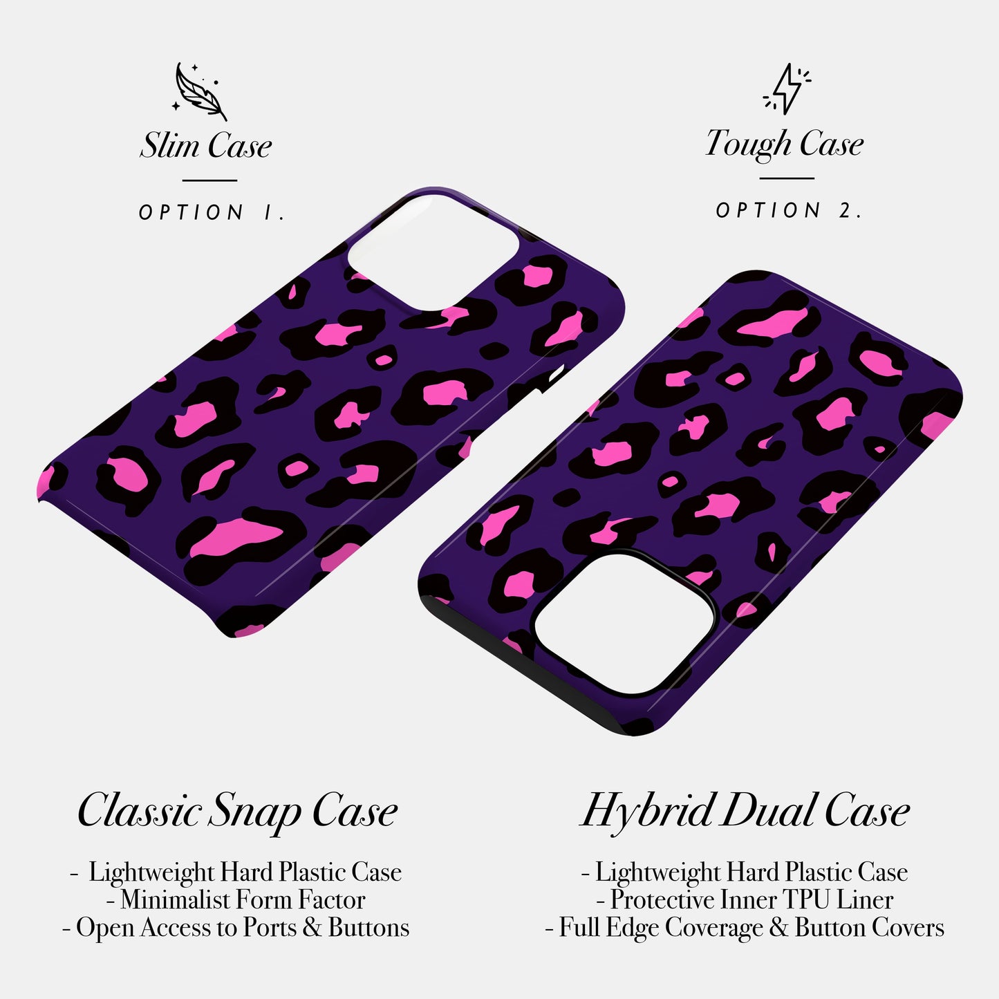 Dark Purple and Pink Leopard Print Custom Case Phone Case