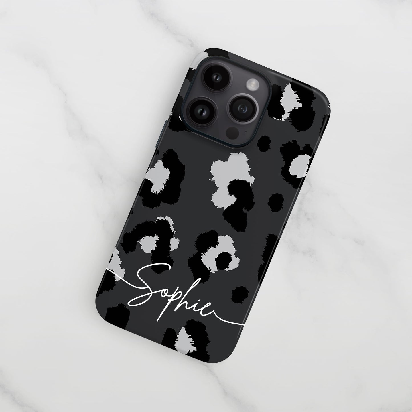 Grey Leopard Print Custom Case Phone Case