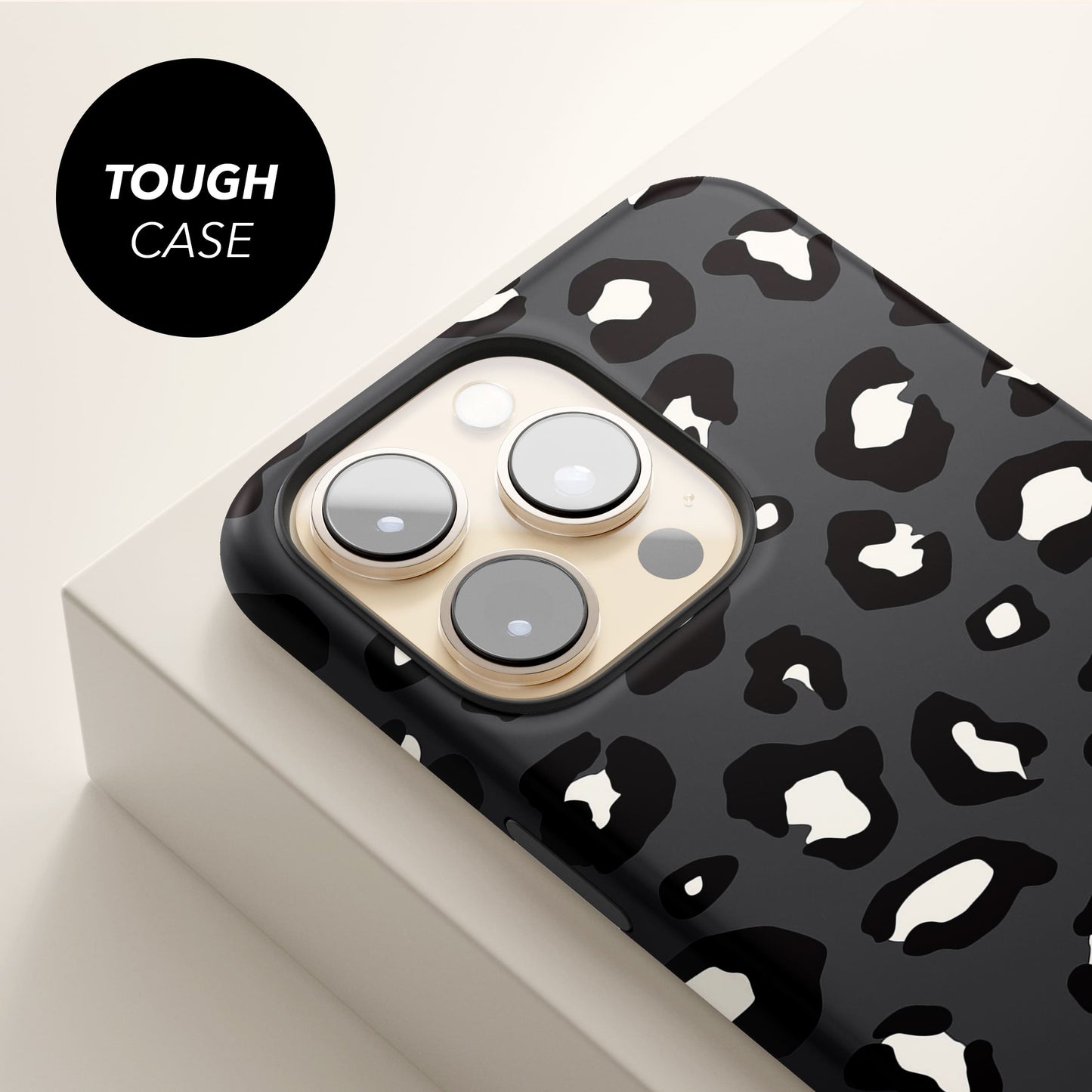 Dark Grey Custom Name Leopard Print Pattern Phone Case Phone Case
