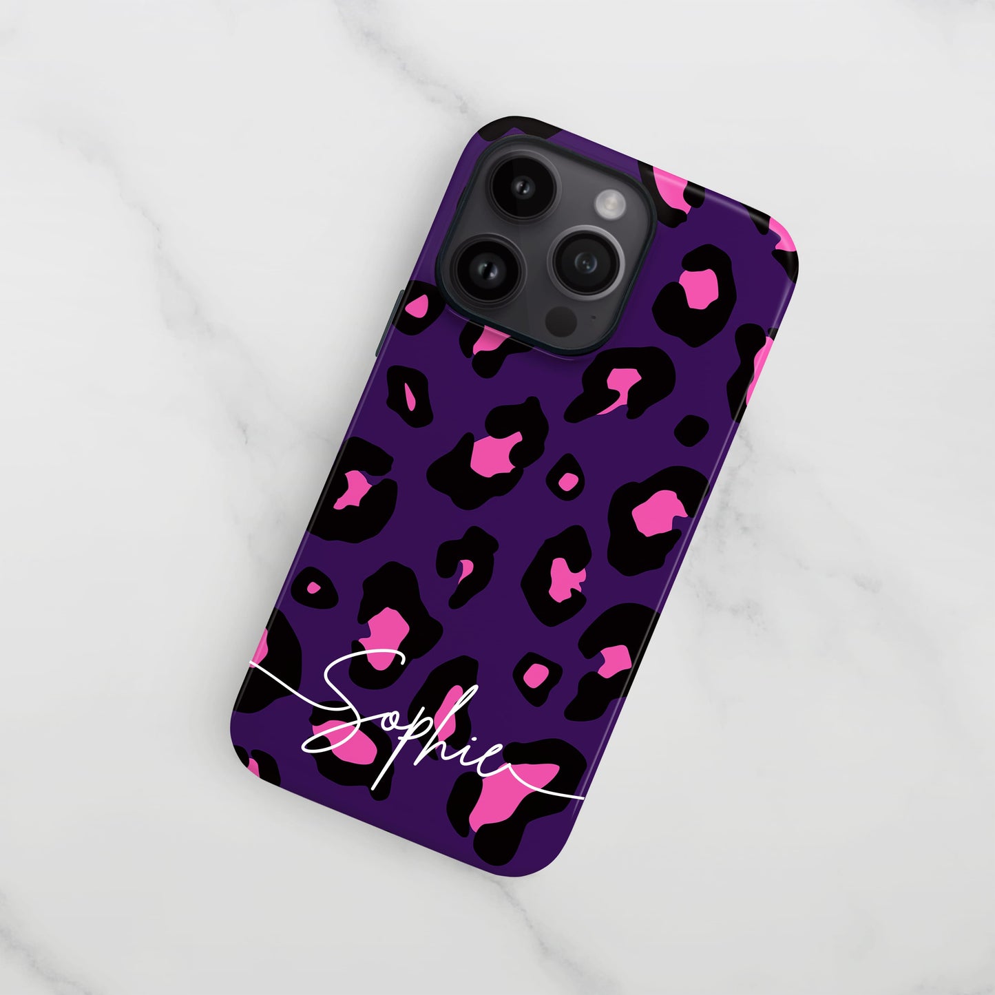 Dark Purple and Pink Leopard Print Custom Case Phone Case