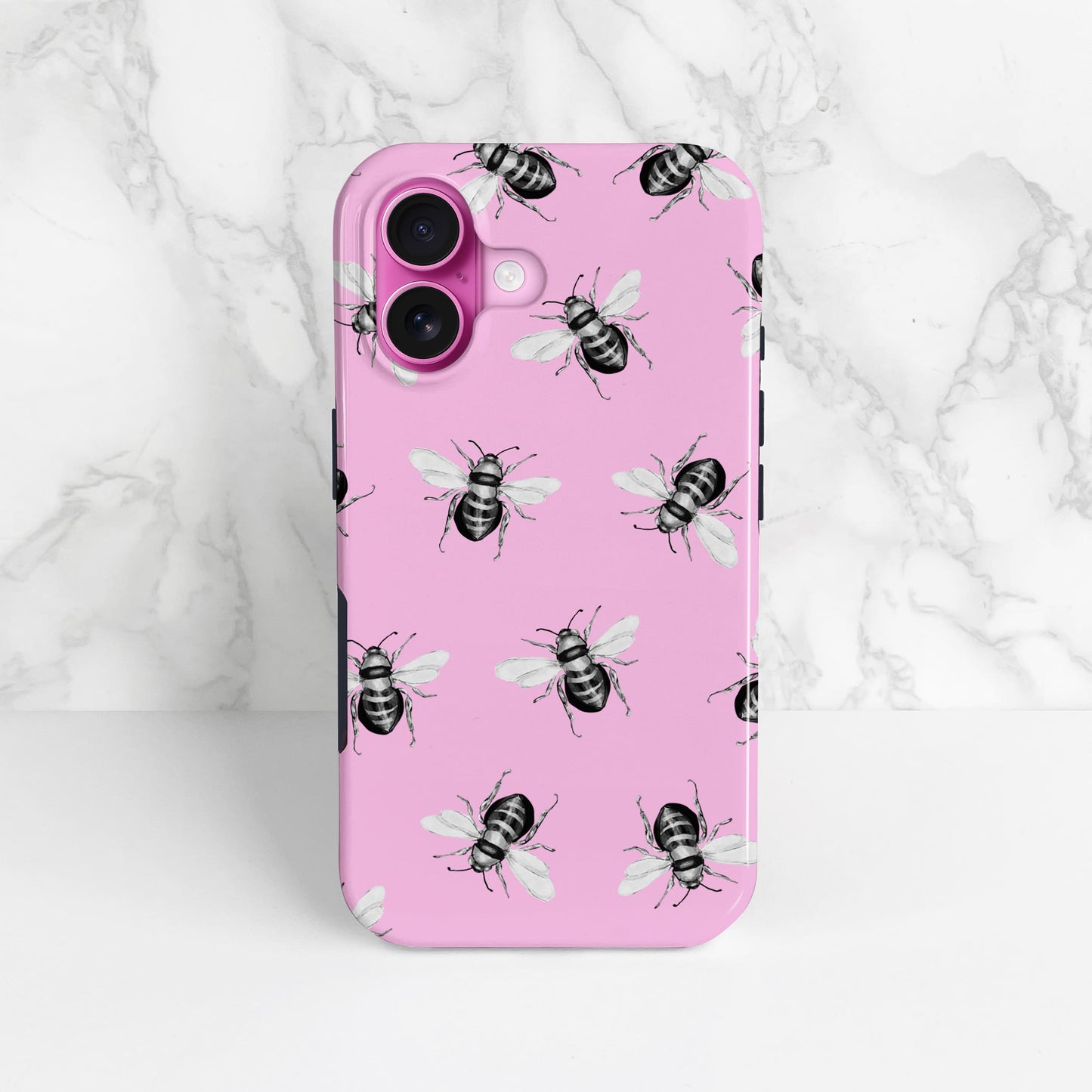 Pink Honey Bee Pattern Case Phone Case