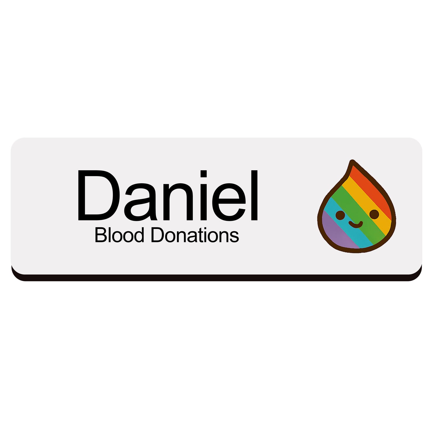 Custom Rainbow Name Badge Rainbow Droplet Name Badge