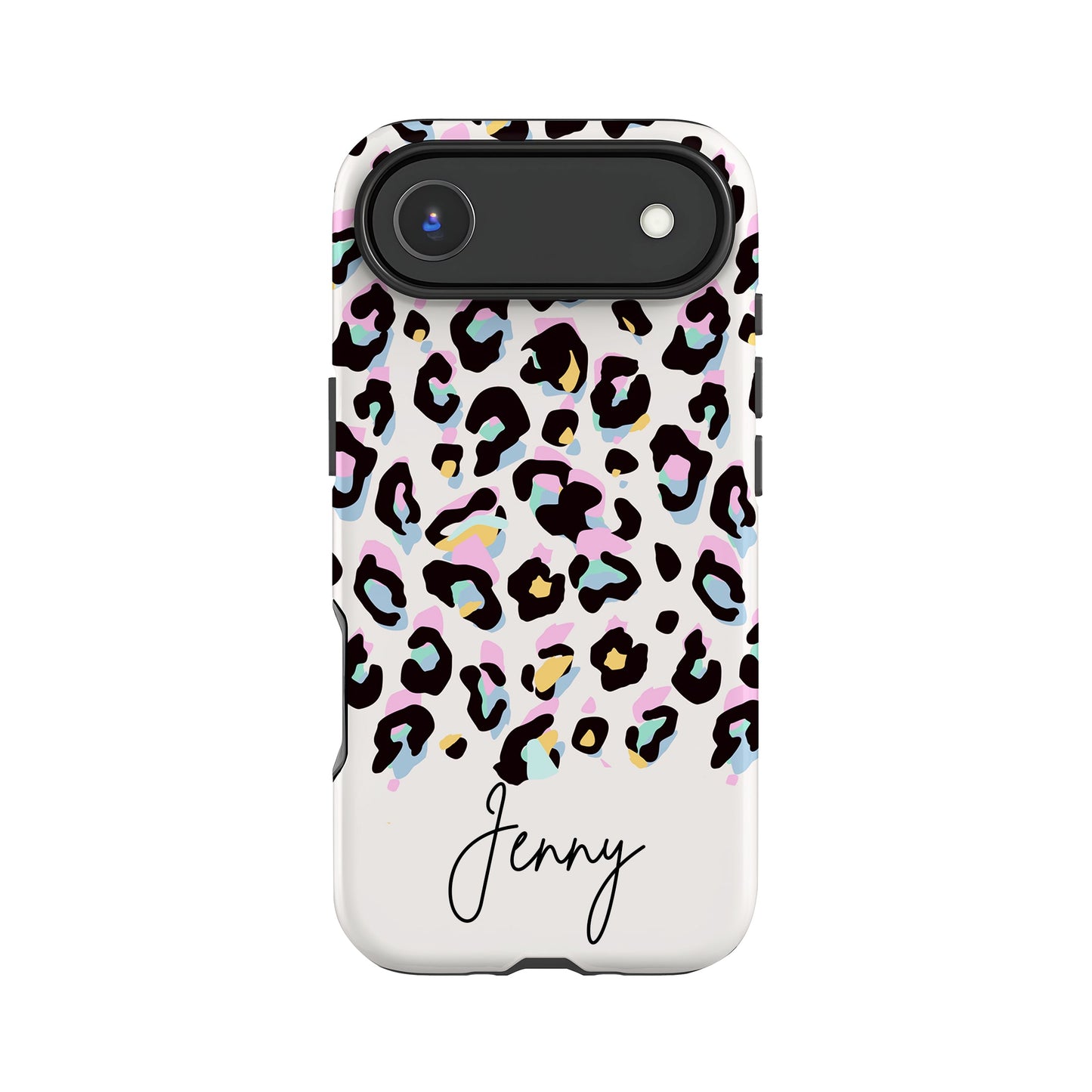 Custom Name Rainbow Leopard Print Phone Case iPhone 17 Air Phone Case