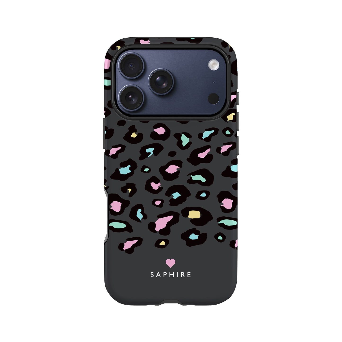 Personalised Grey Rainbow Leopard Print Spot Case Phone Case