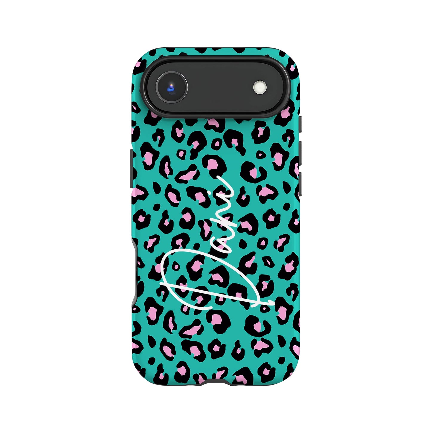 Custom Name Blue Leopard Print Phone Case iPhone 17 Air Phone Case