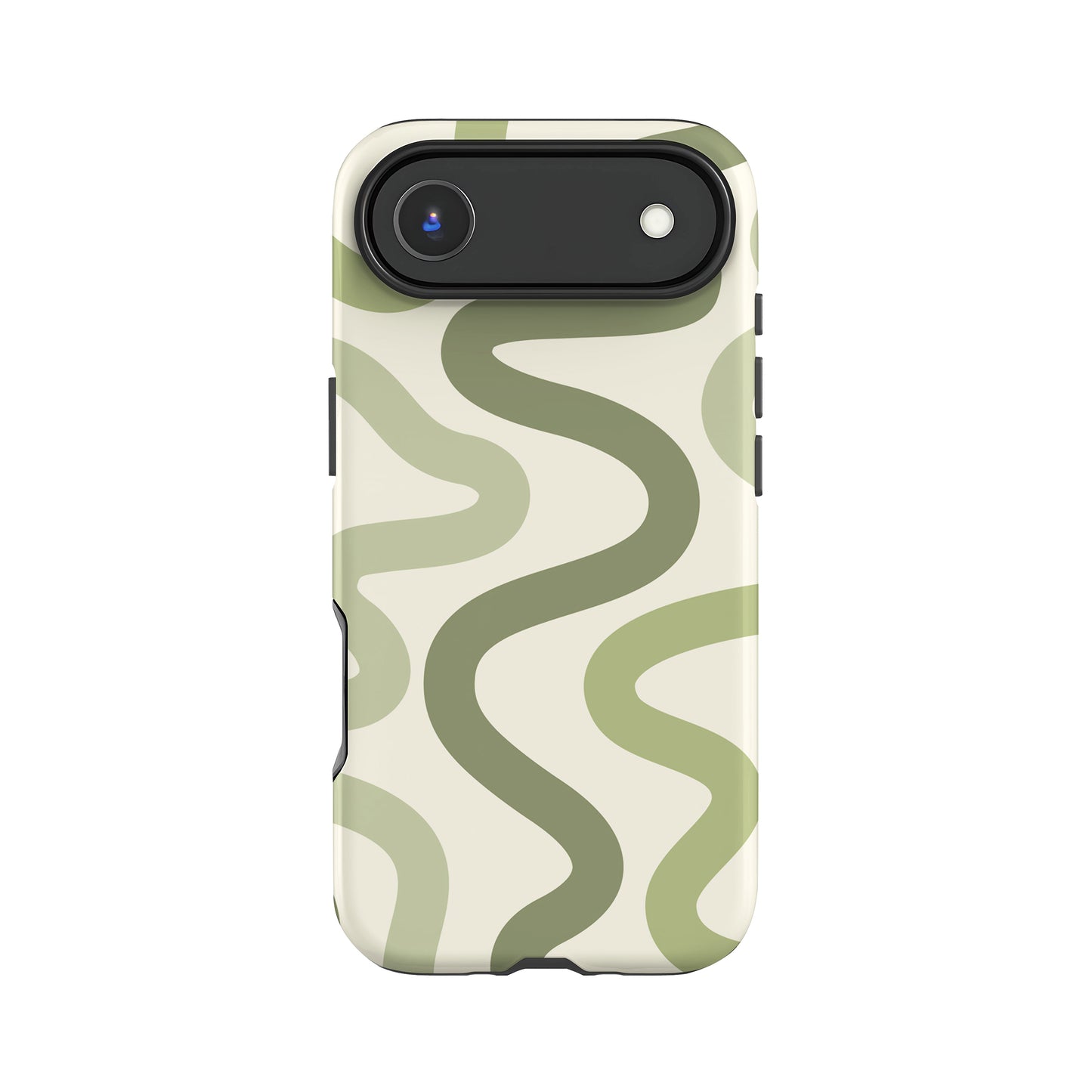 Olive Green Wavy Pattern Print Case iPhone 17 Air Phone Case