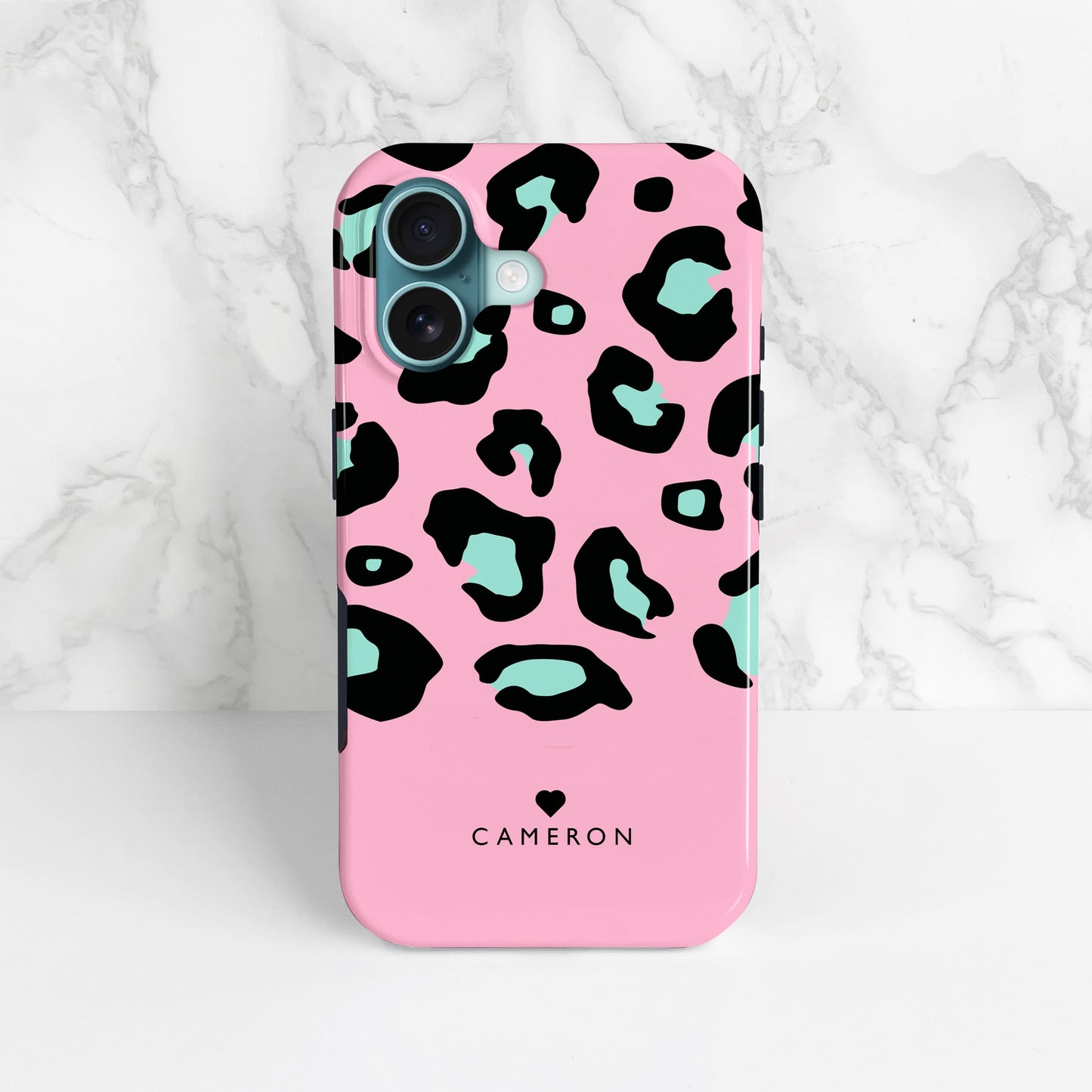 Personalised Pink And Blue Leopard Print Case Phone Case