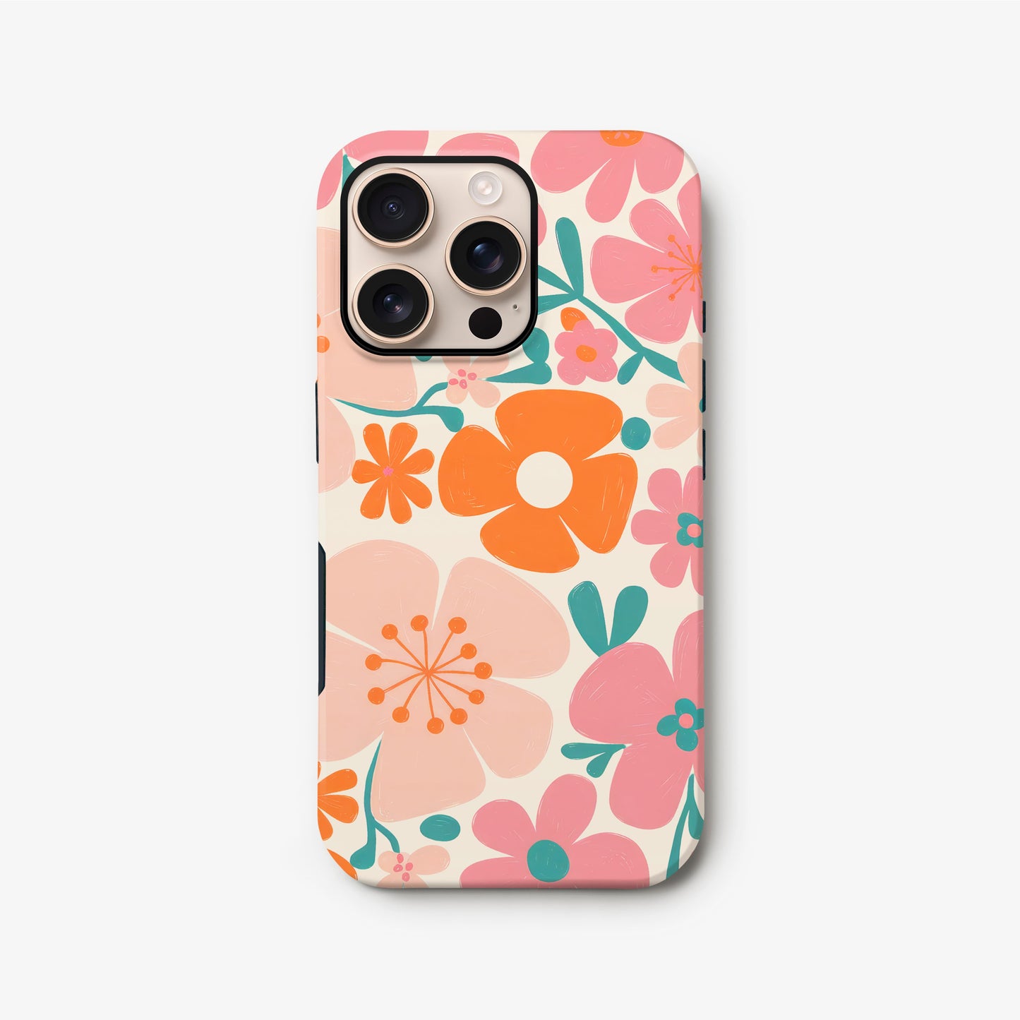 Boho Floral Print Phone Case iPhone 16 Phone Case