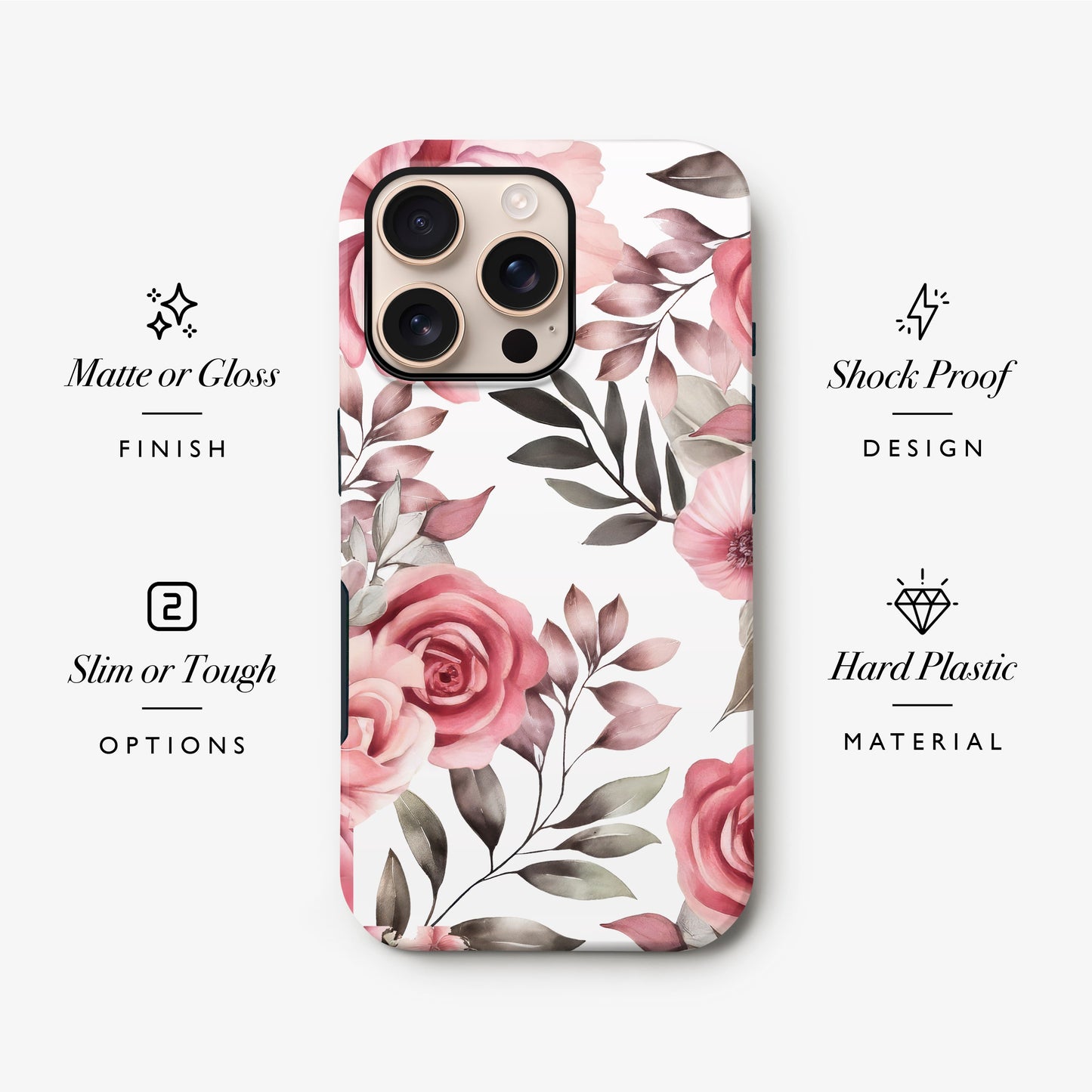 Pink Rose Floral Pattern Case Phone Case