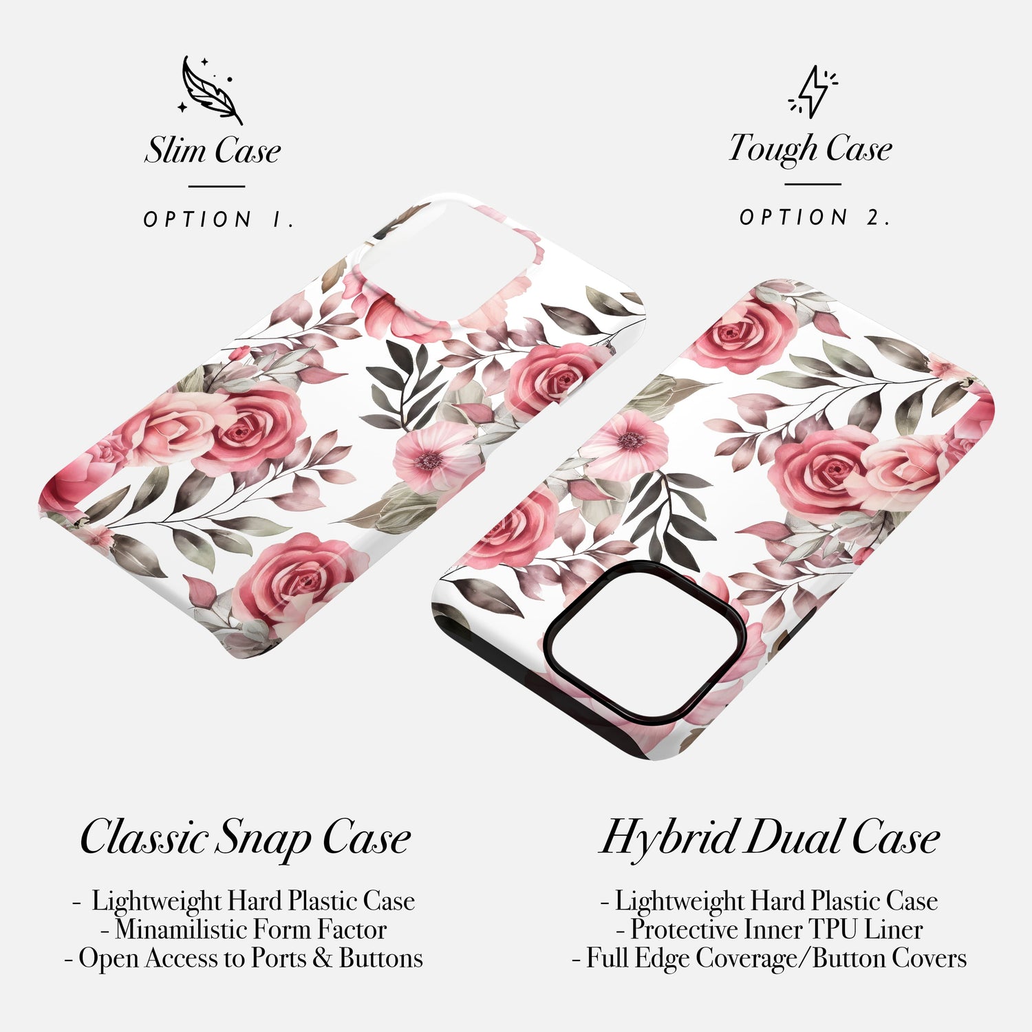 Pink Rose Floral Pattern Case Phone Case